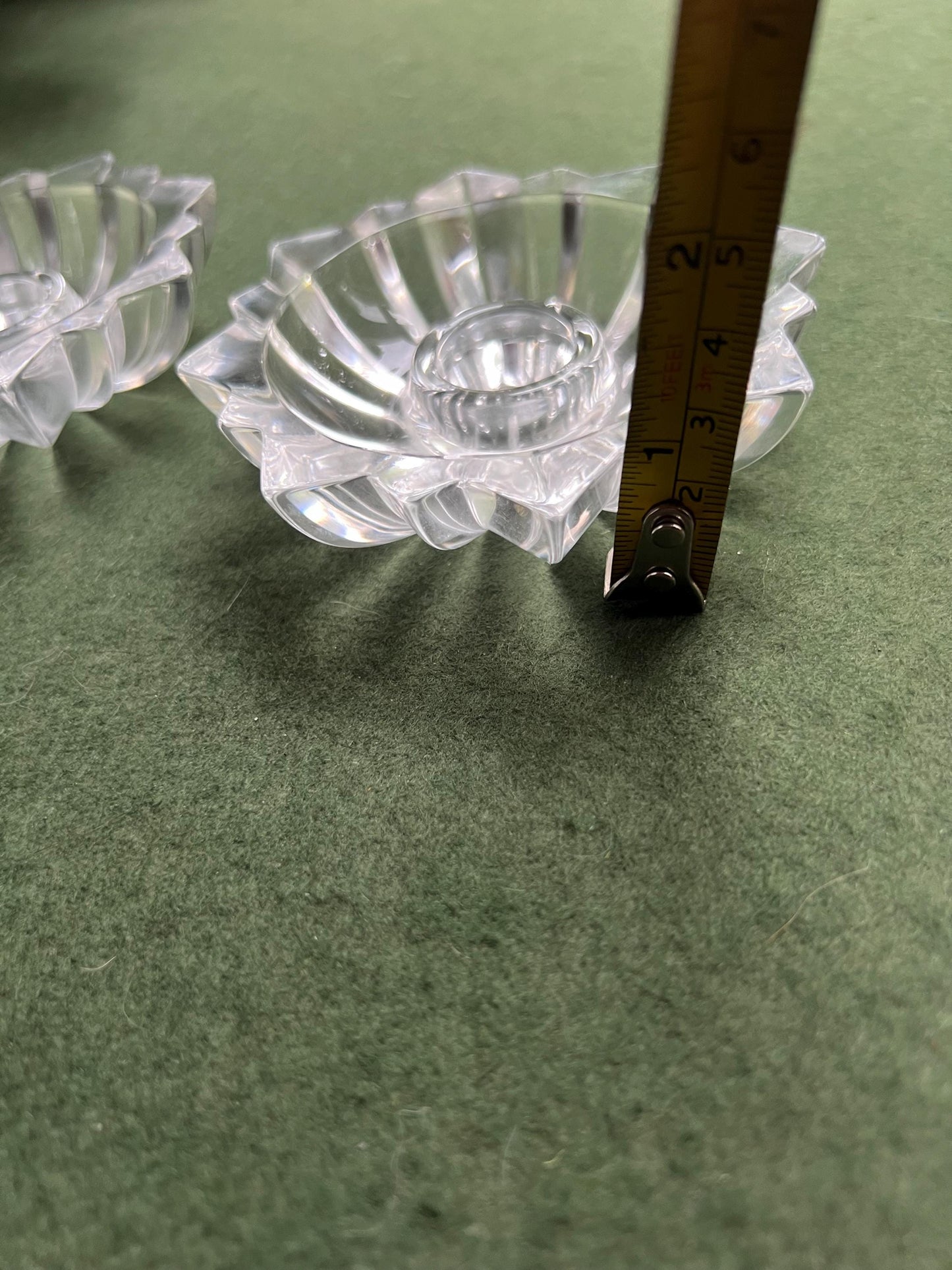 Vintage Crystal candle stick holders. Crystal d'Arques France starburst candle holders.