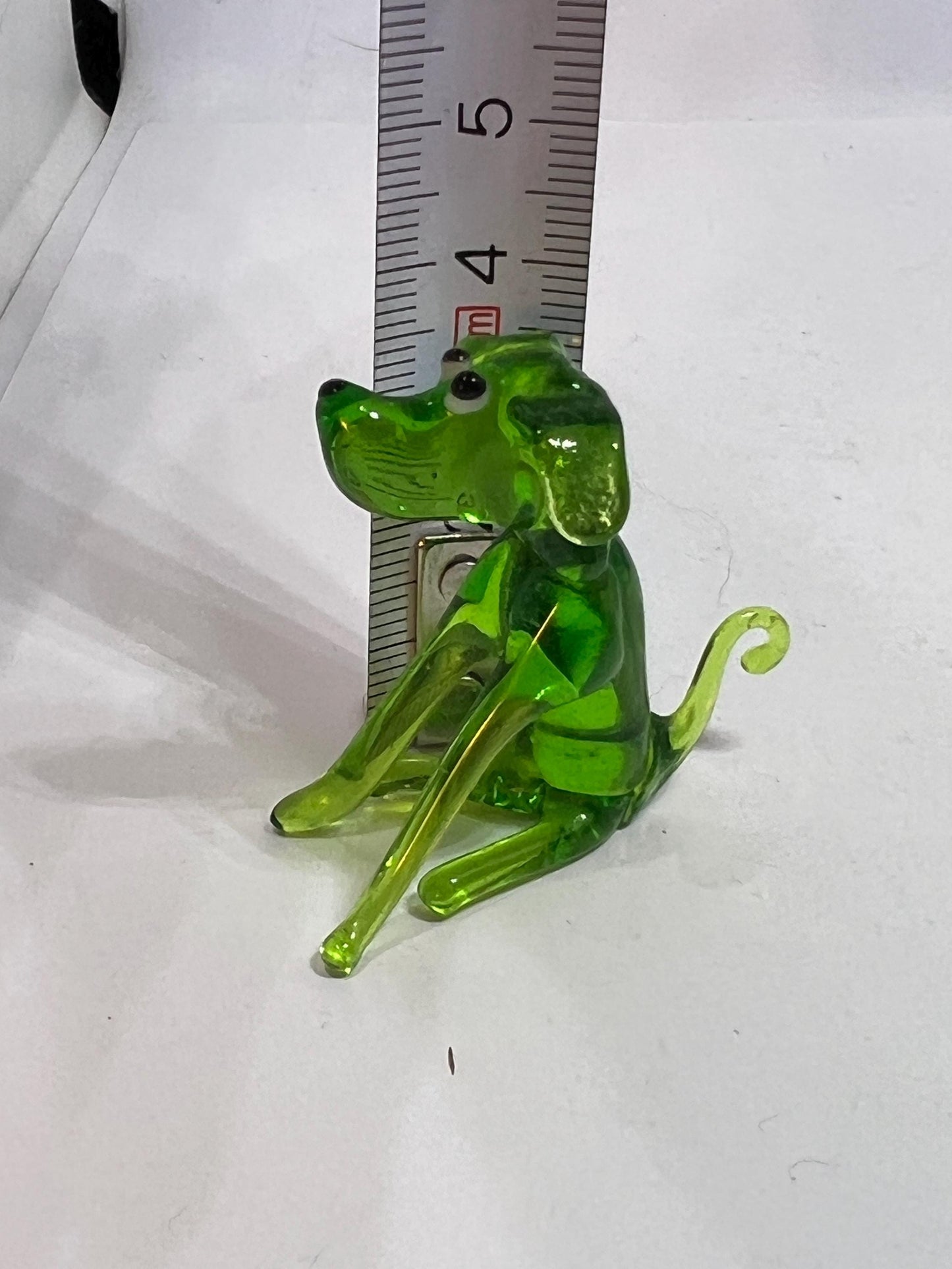 Vintage end of day glass animals. Penguin Swan standing dog sitting dog. Murano style miniature glass animals.