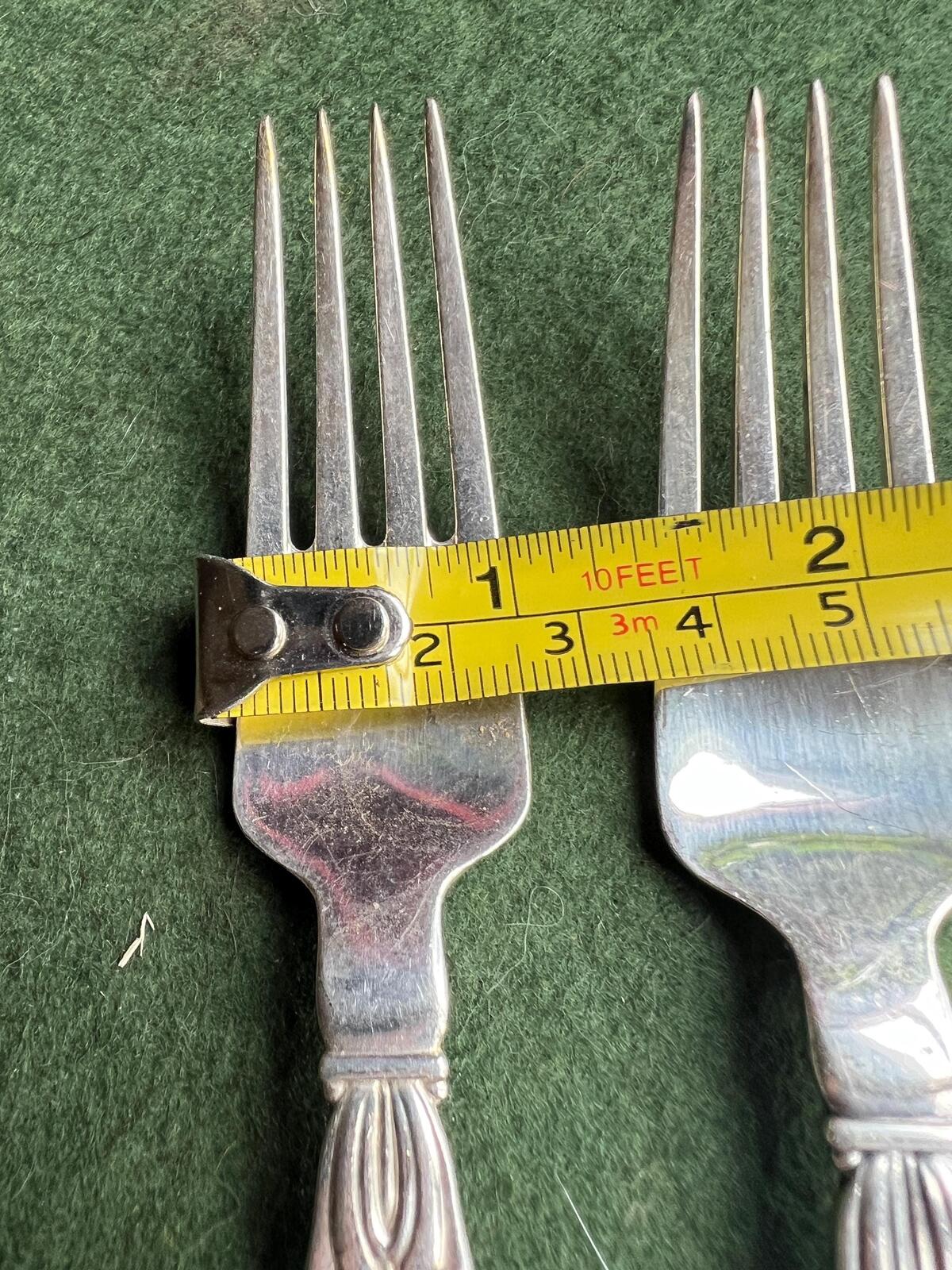 Danish Silver plated forks. Stamped GBS Prima Solvplet. 2 sets of 8 available. Silver plated flatware.