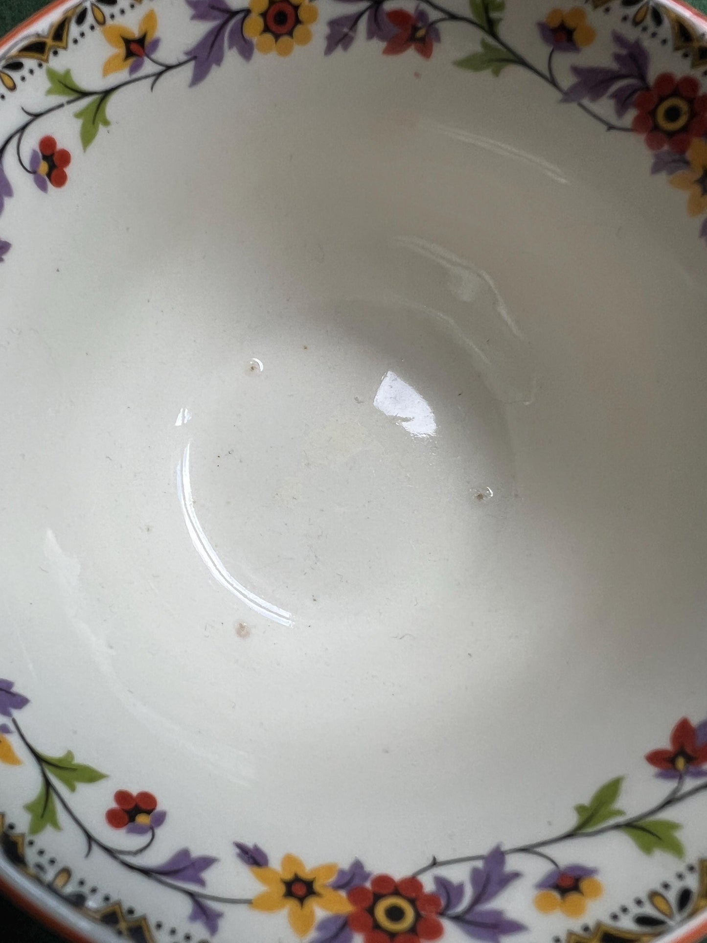 Vintage ceramic serving bowl. Floral pattern. Stamped Myott son and co England.
