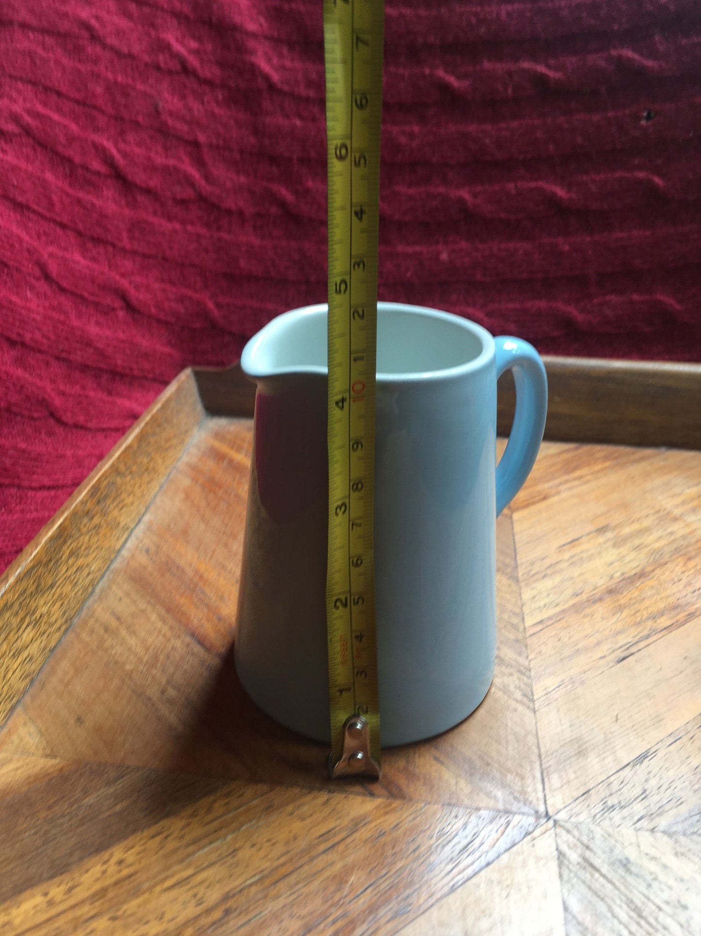 Pale blue milk jug creamer. Hotel ware Rocklite Dunn Bennet and Co.