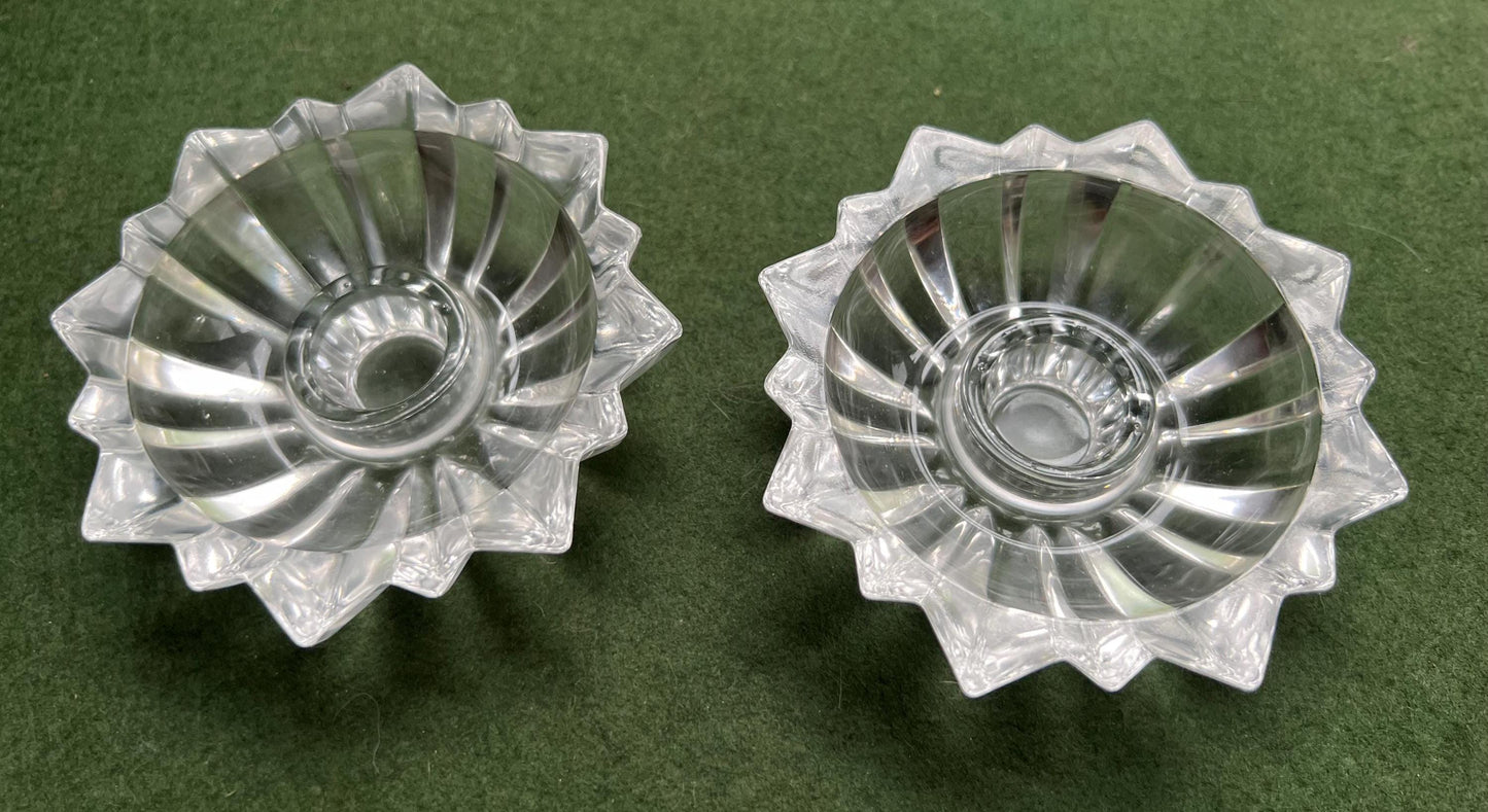 Vintage Crystal candle stick holders. Crystal d'Arques France starburst candle holders.