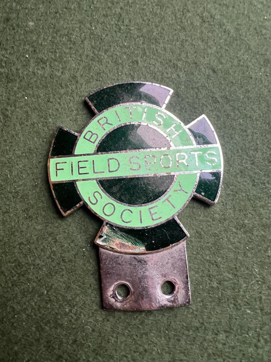 Vintage British Field Sports Society enamel car badge.