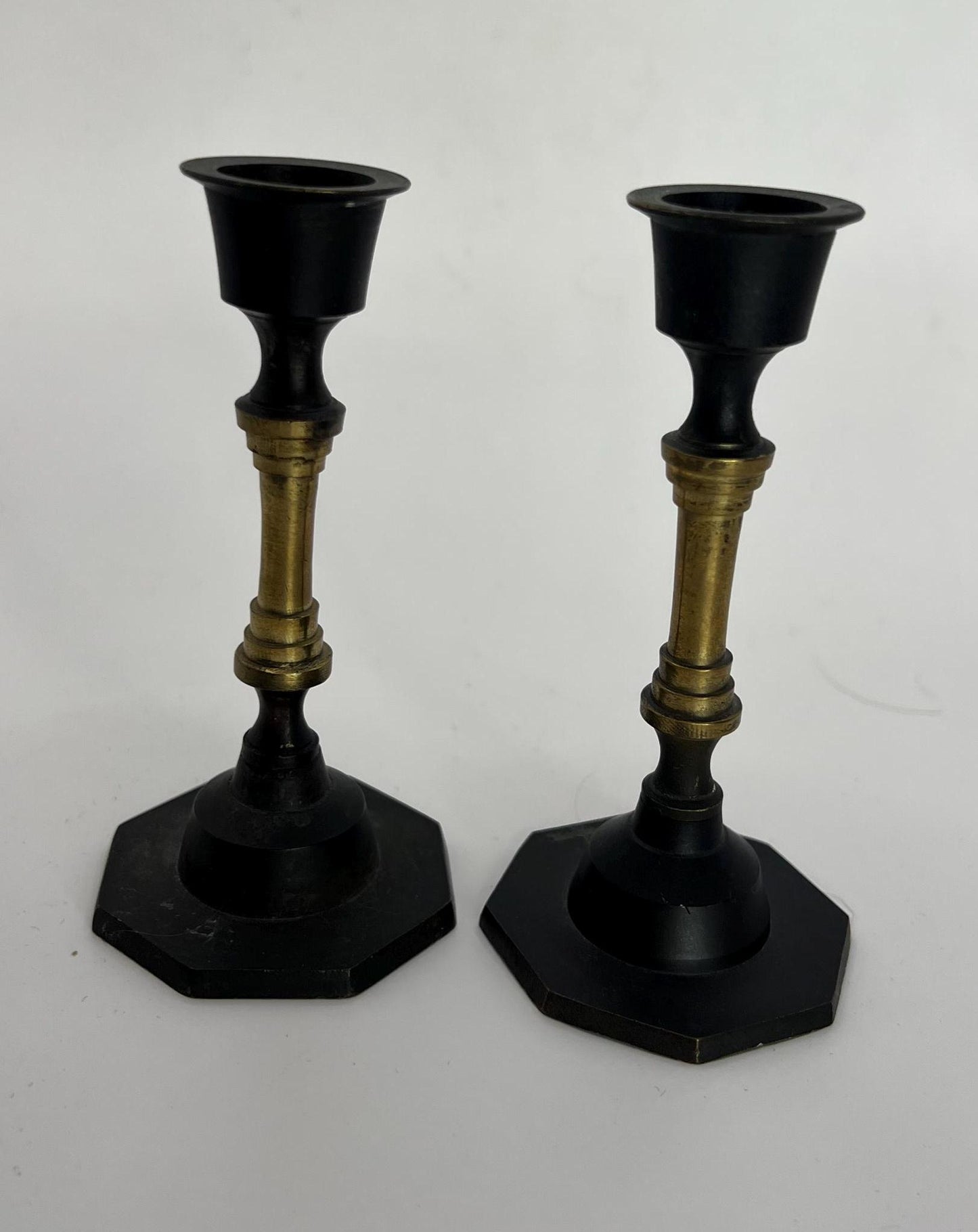 Miniature pair of candlesticks.