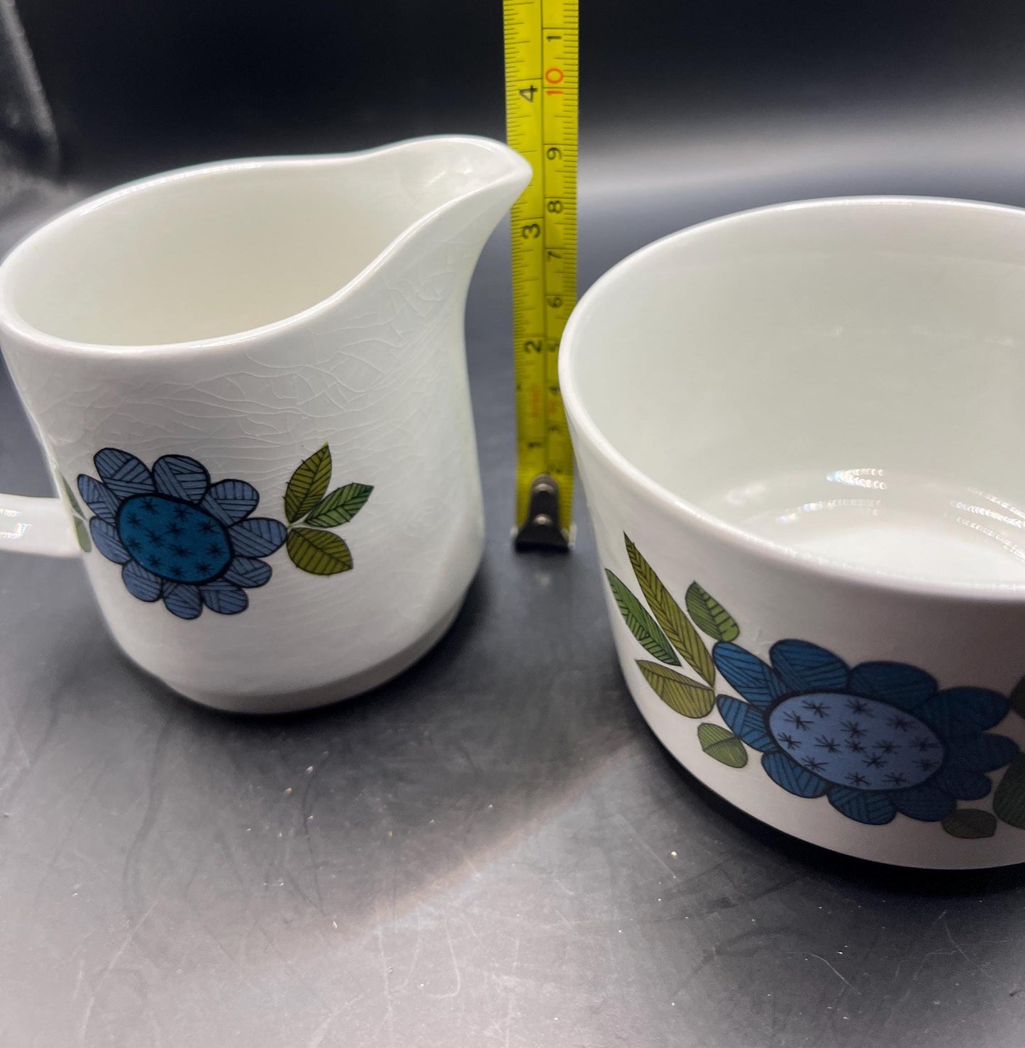 JG Meakin Vintage milk jug and sugar bowl Topic design Ironstone England.
