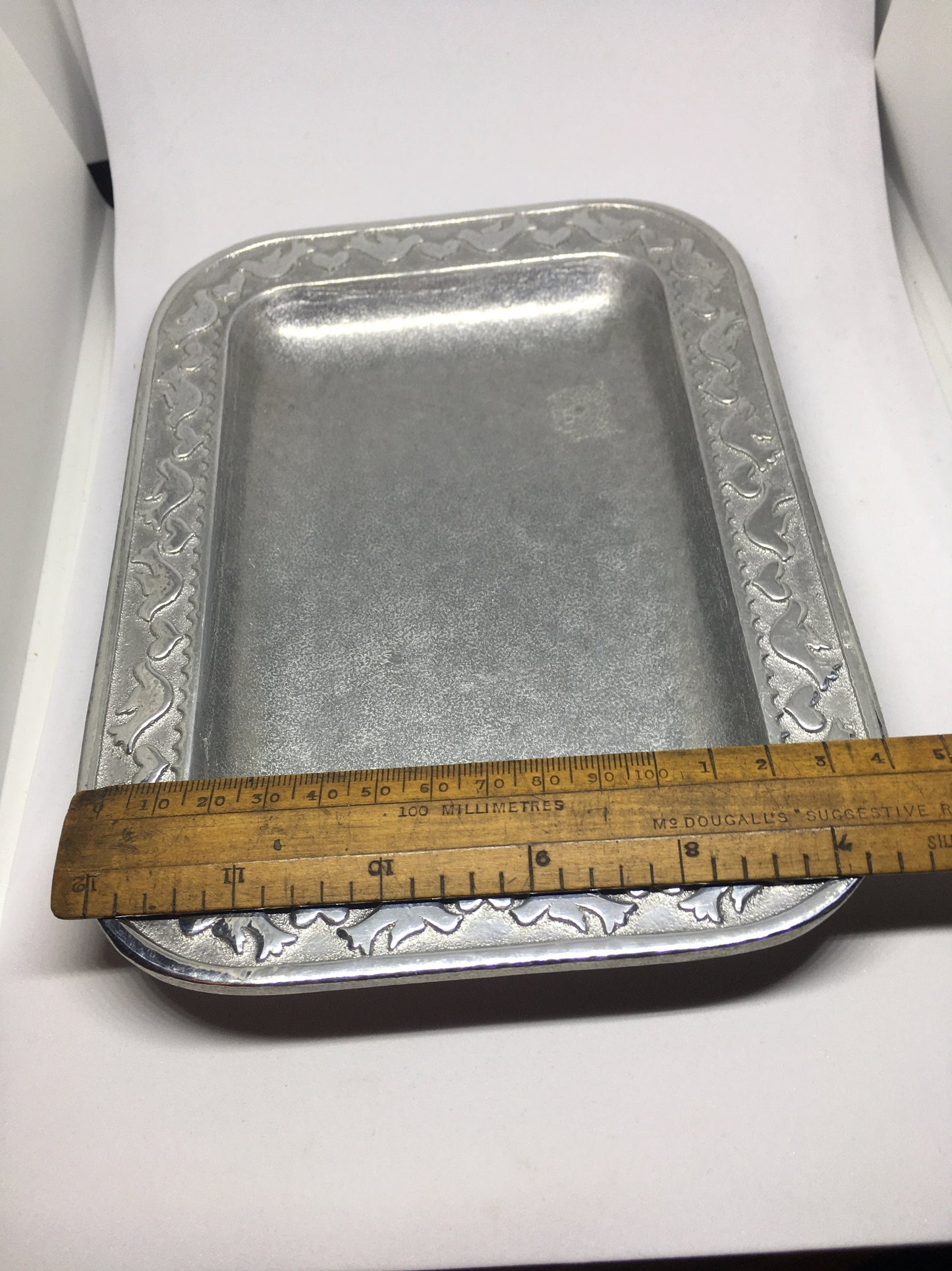 Wilton Armetale  Doves and Hearts design small rectangular tray baker.