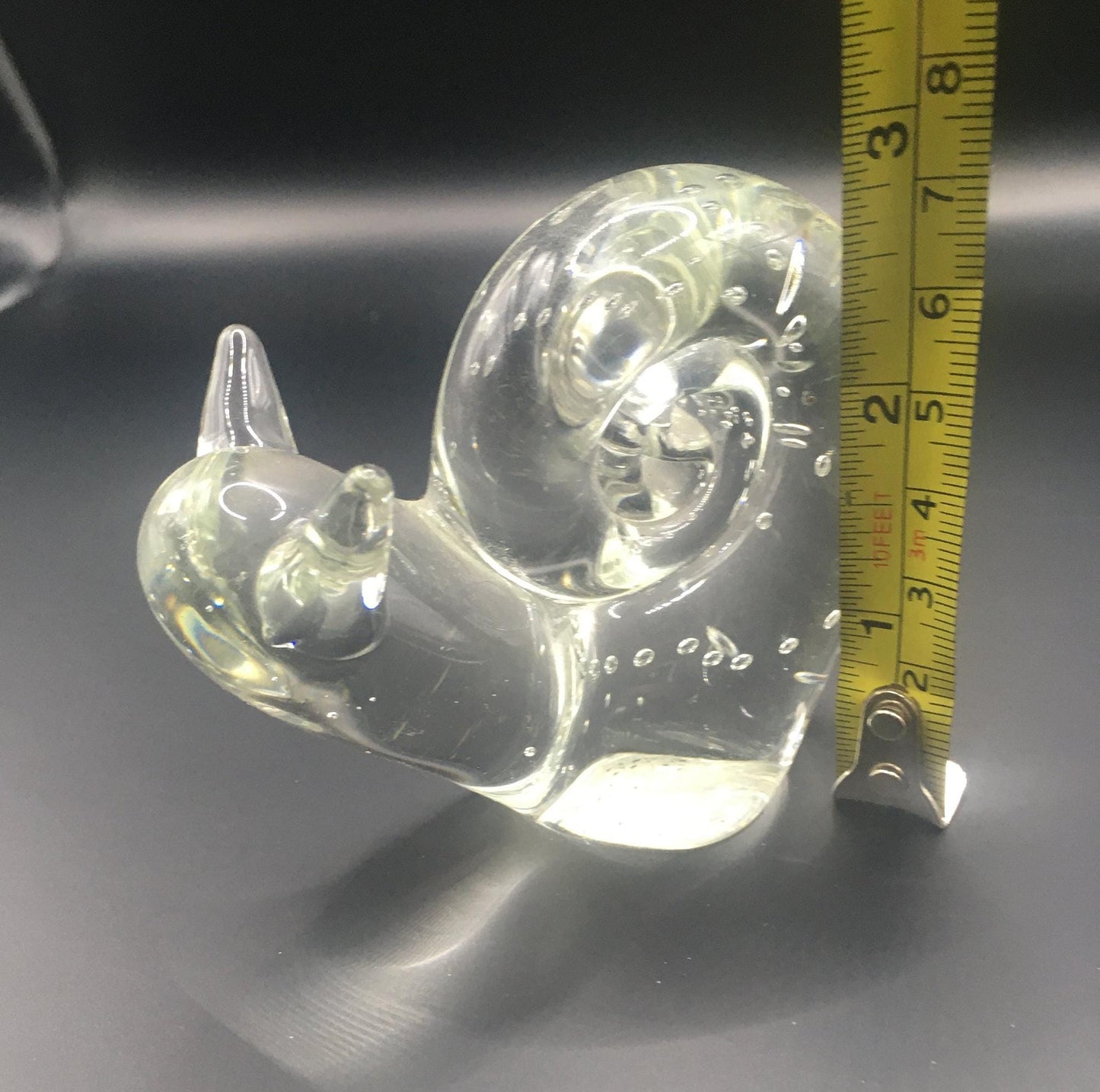 Art glass snail paperweight figurine .
