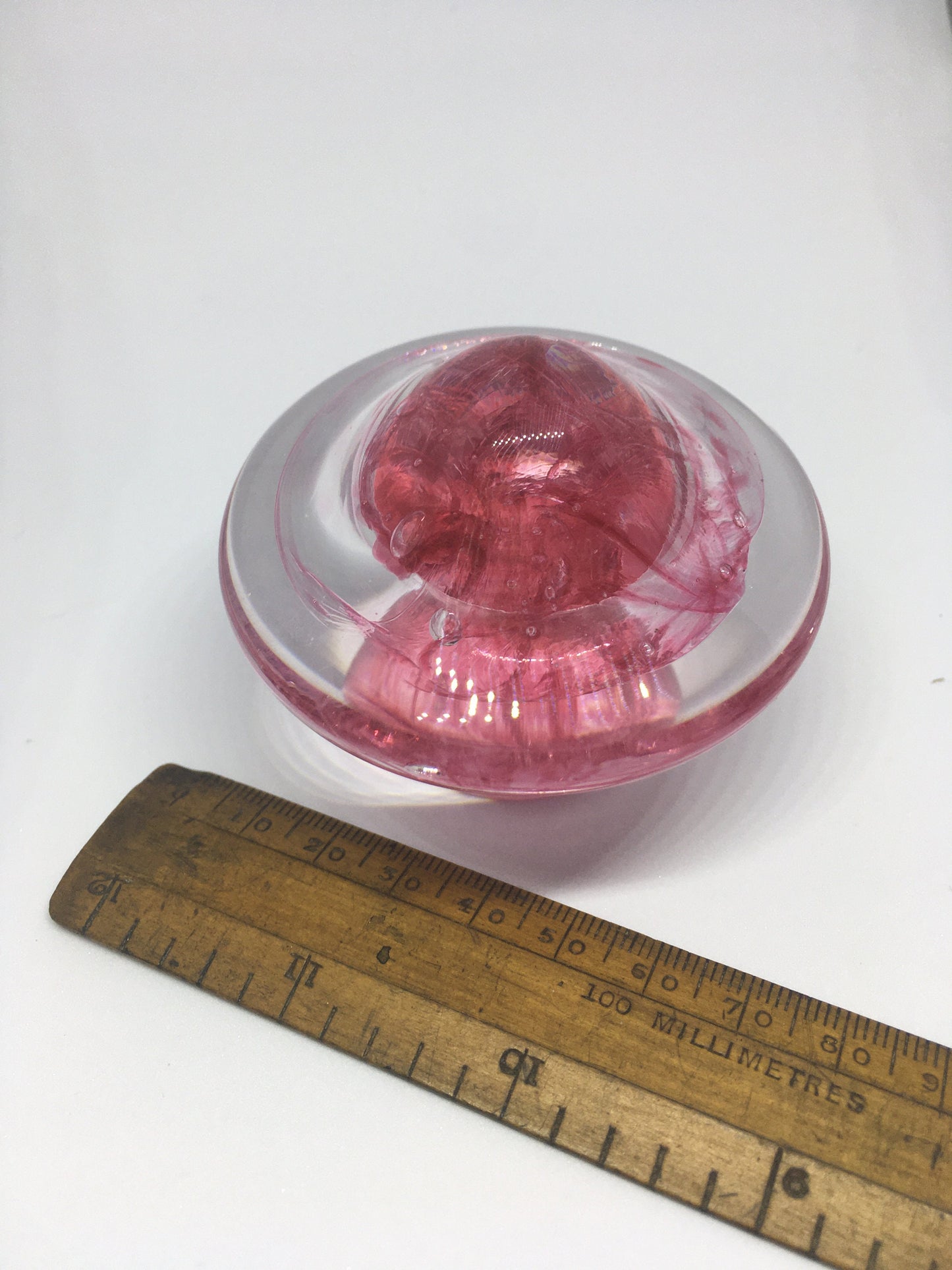 Art glass toadstool paperweight.