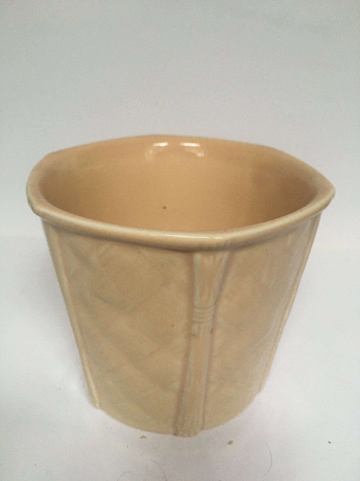 Vintage Peach Bamboo pattern planter. Churchill England.
