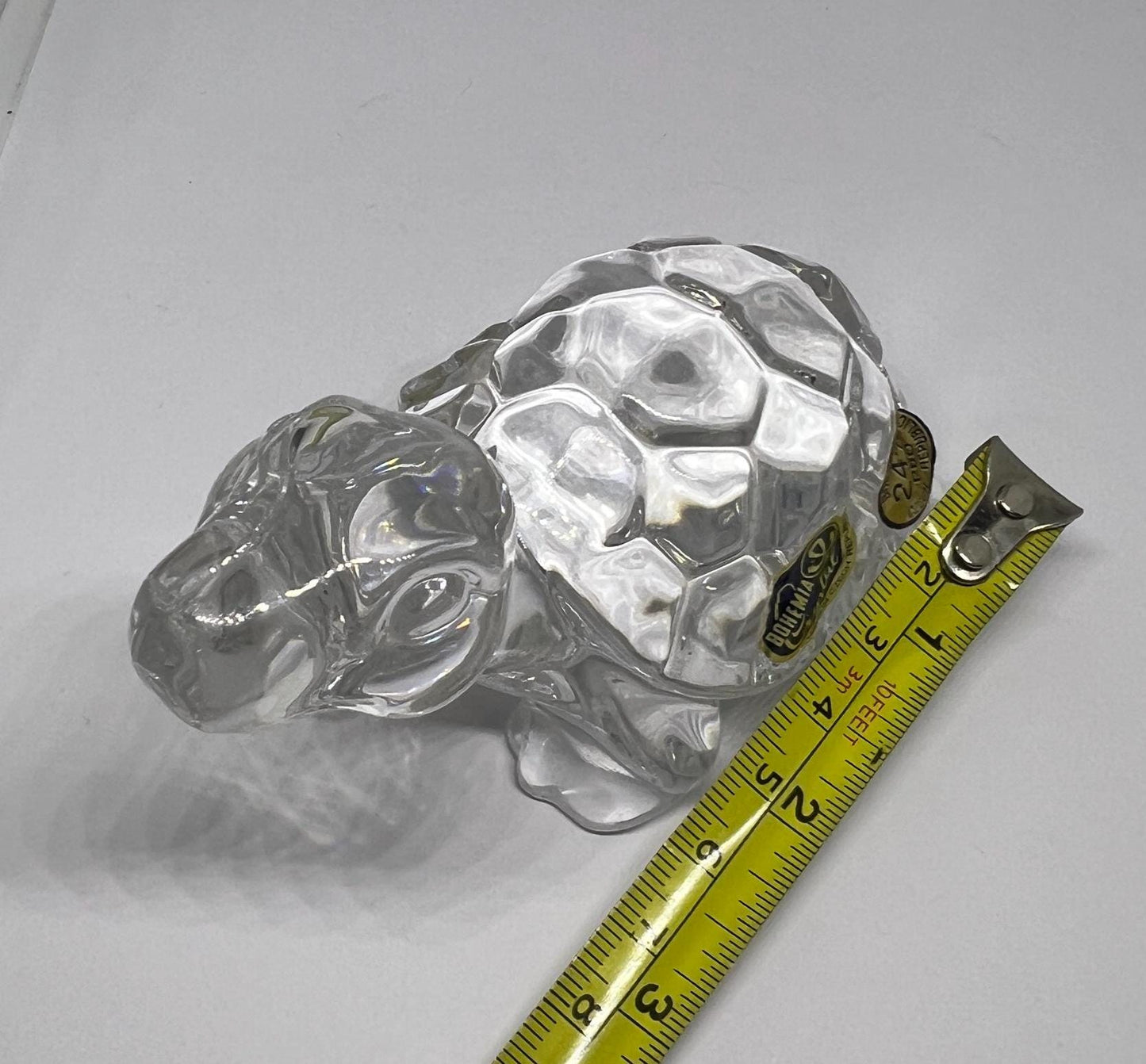 Tortoise Paperweight. Bohemia Czech Republic Lead Crystal Original stickers.