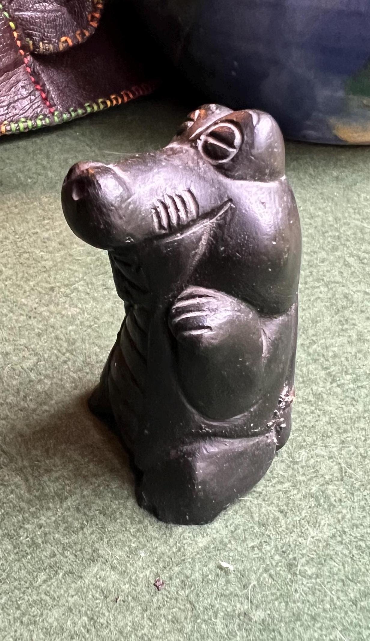 Cute crocodile figurine. Original sticker Hand crafted moulding using Welsh Slate.