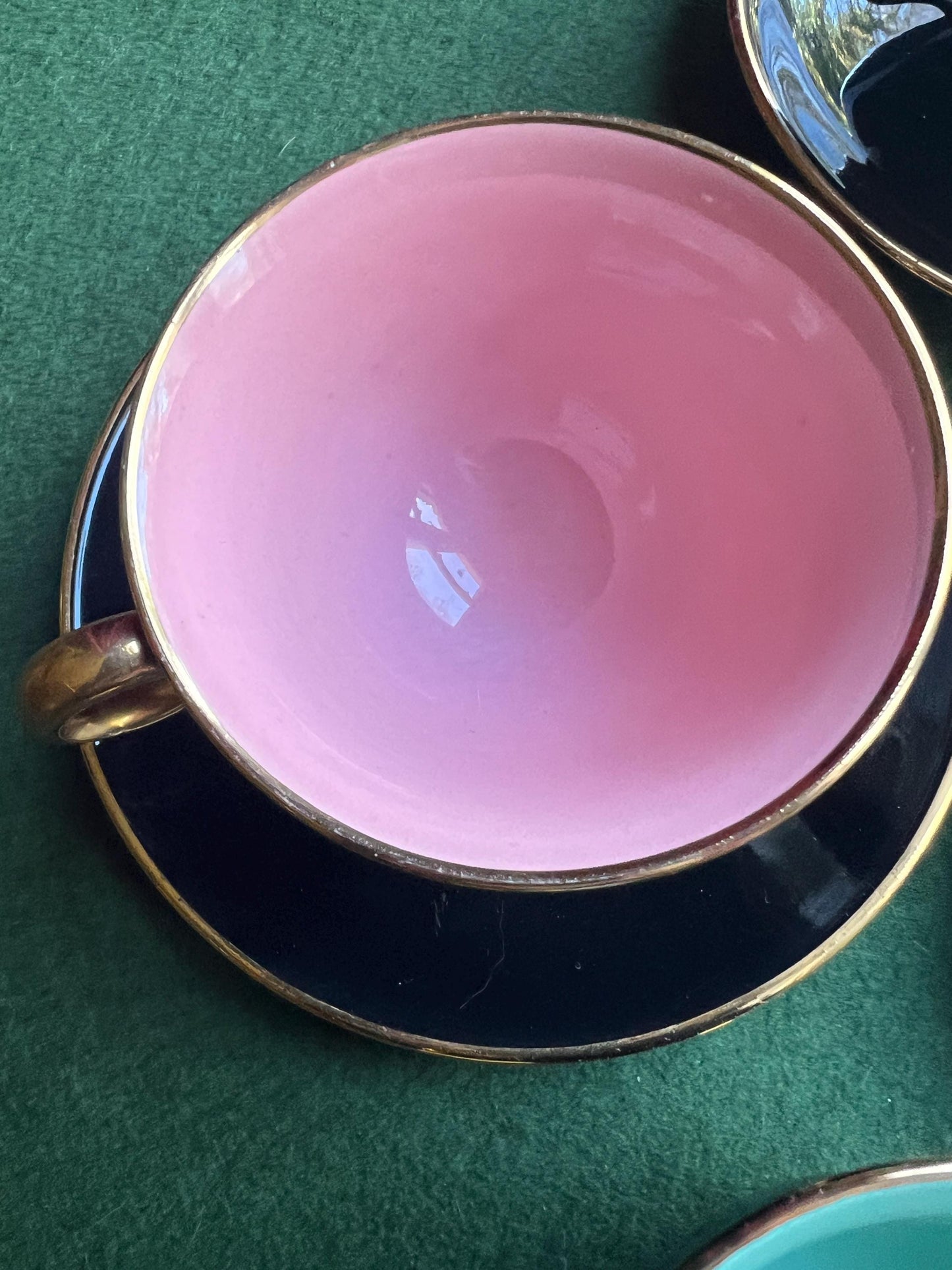 Vintage teacup and saucer. Stamped Stavangerflint  Norway Harlequin Palette.