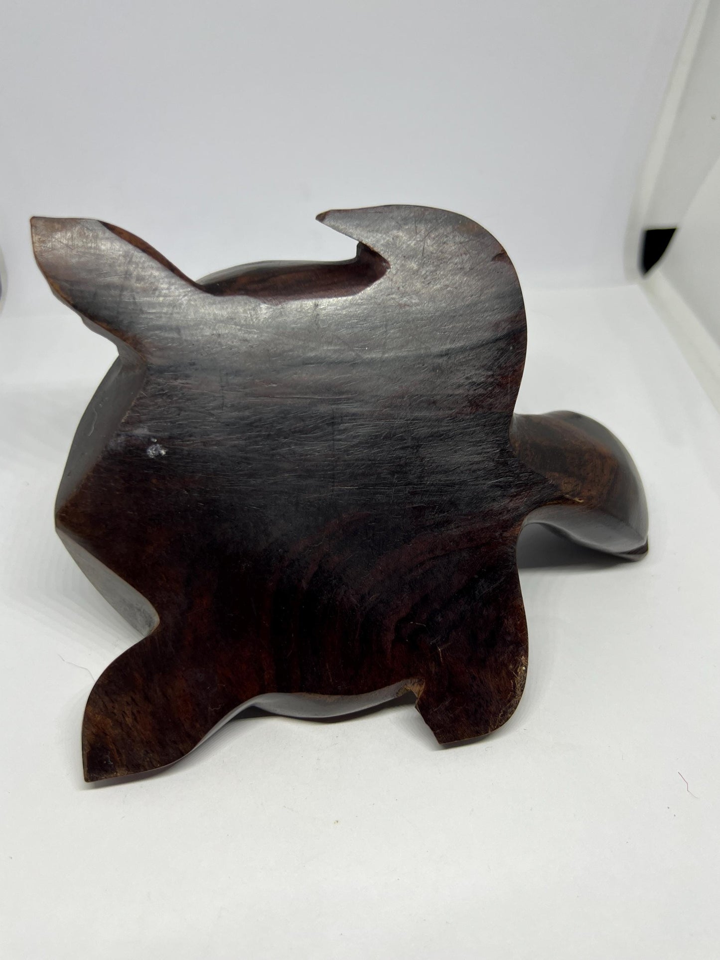 Vintage sea turtle sculpture Ironwood hand carved turtle. Quirky smiling turtle figurine. Animal lover gift. Gift for turtle lover.