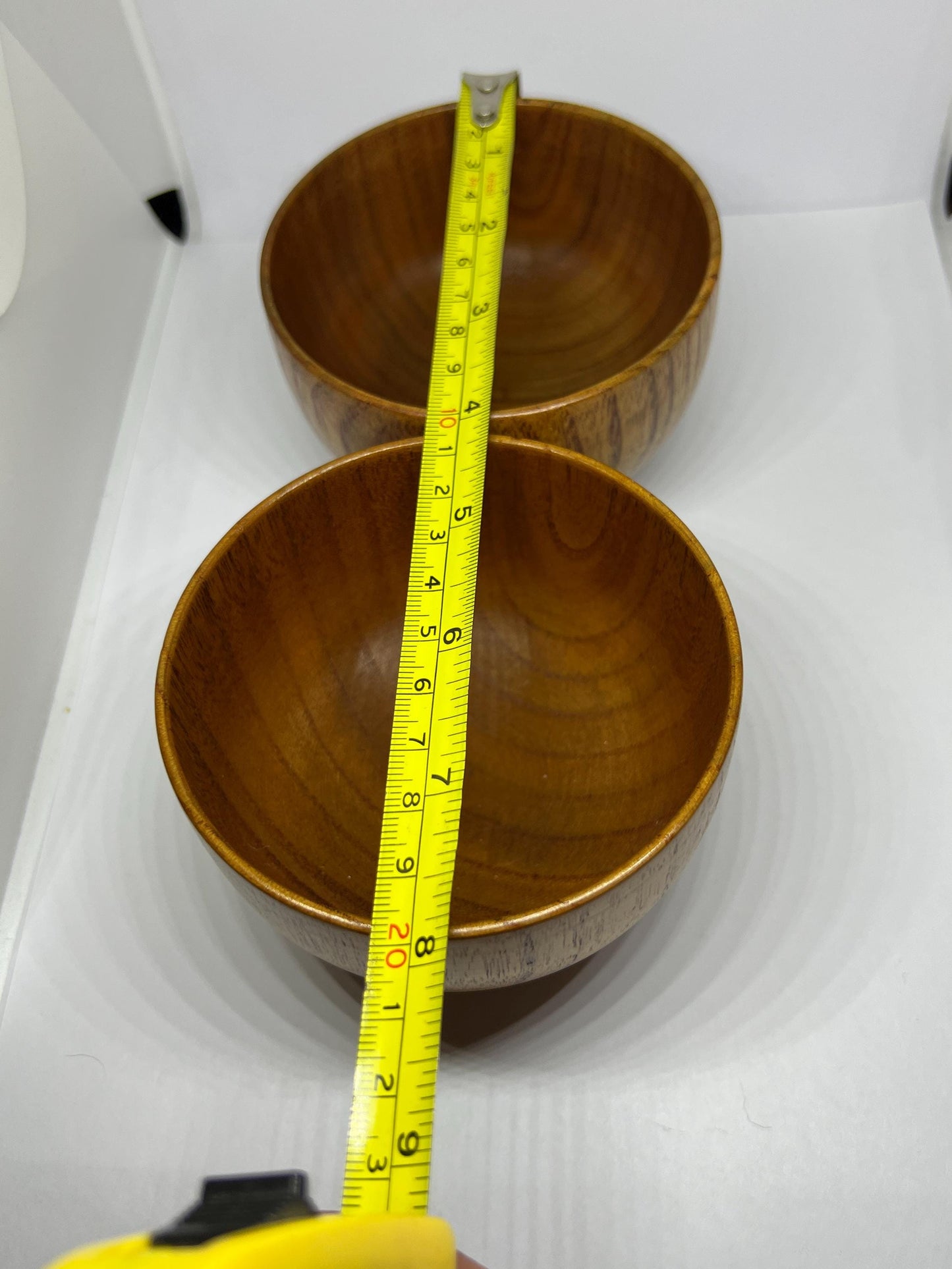 Vintage turned wood footed serving bowls.