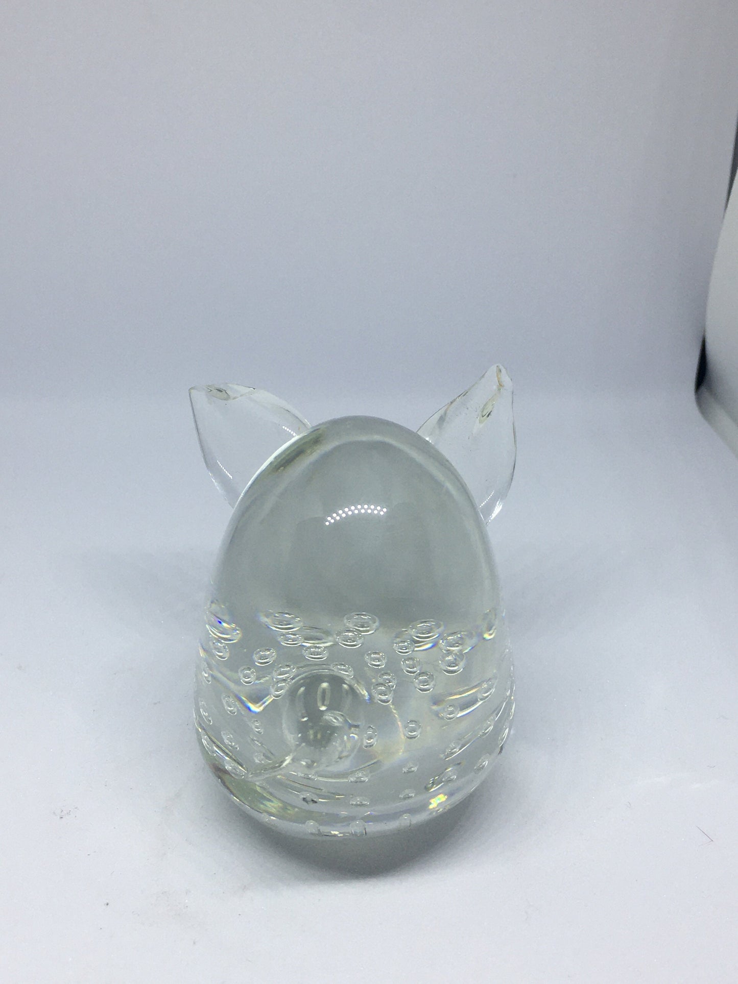 Handblown Glass Pig Figurine. Bullicante. Pig paperweight