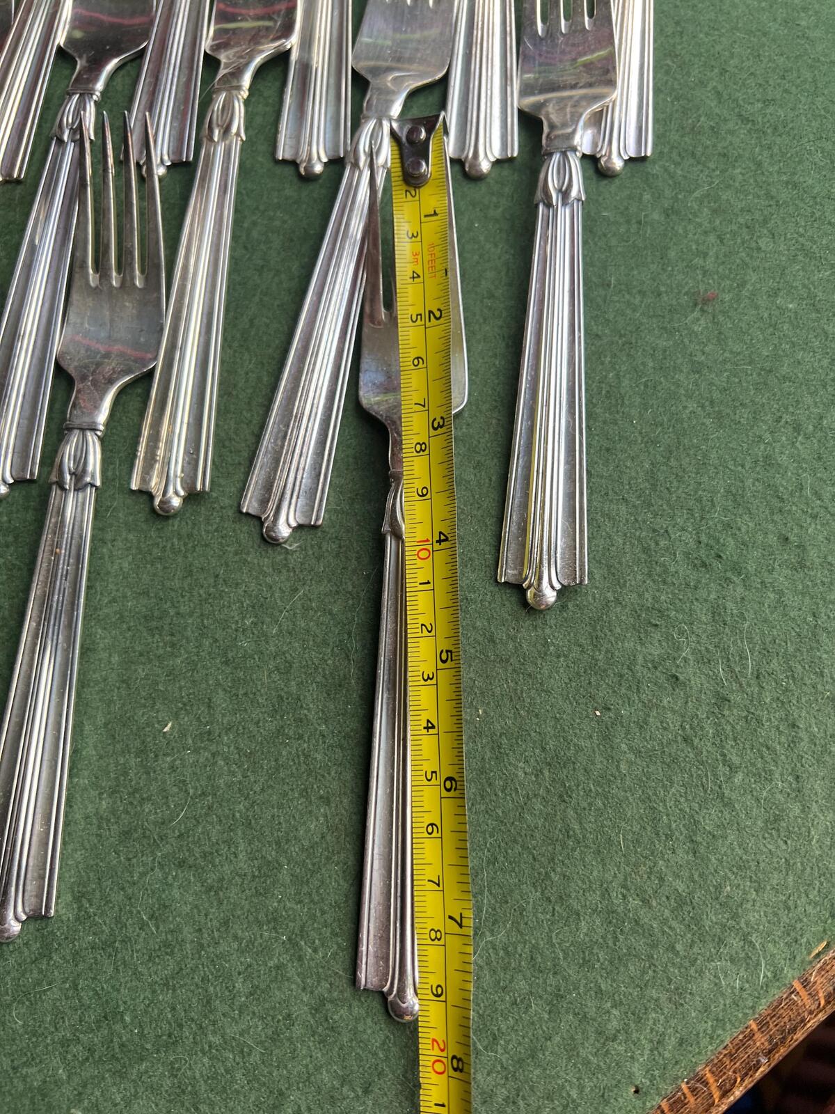 Danish Silver plated forks. Stamped GBS Prima Solvplet. 2 sets of 8 available. Silver plated flatware.