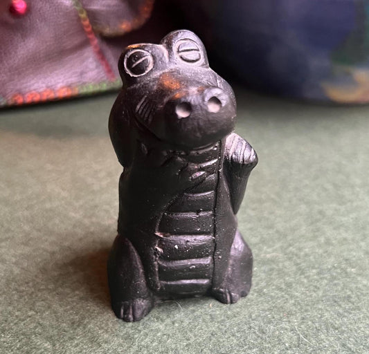 Cute crocodile figurine. Original sticker Hand crafted moulding using Welsh Slate.