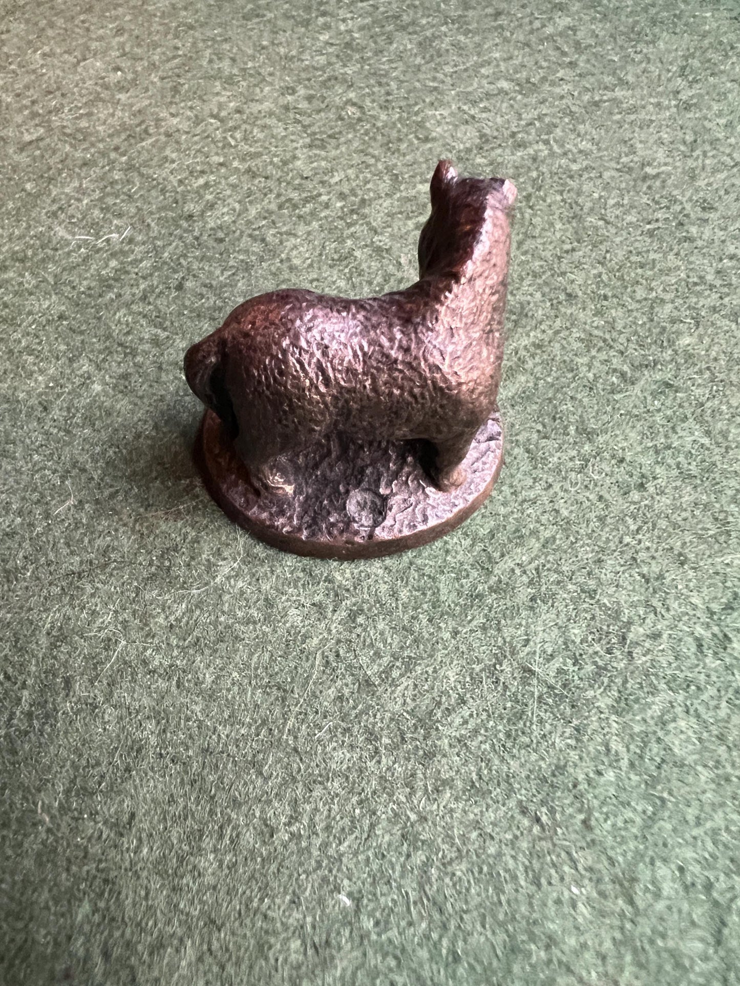 Miniature bronze cast Shetland Pony and foal figurine