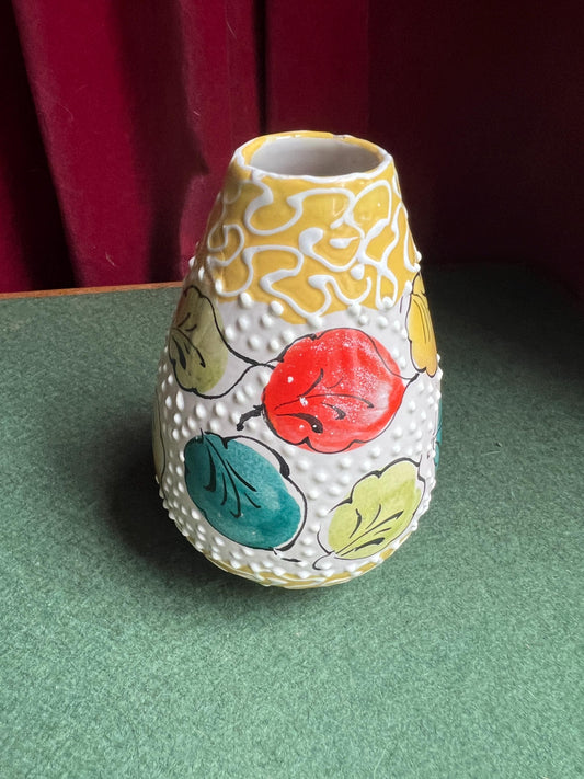 Mid-Century Italian pottery bud vase Alla Moda Relief Fratelli Fanciullacci Vase