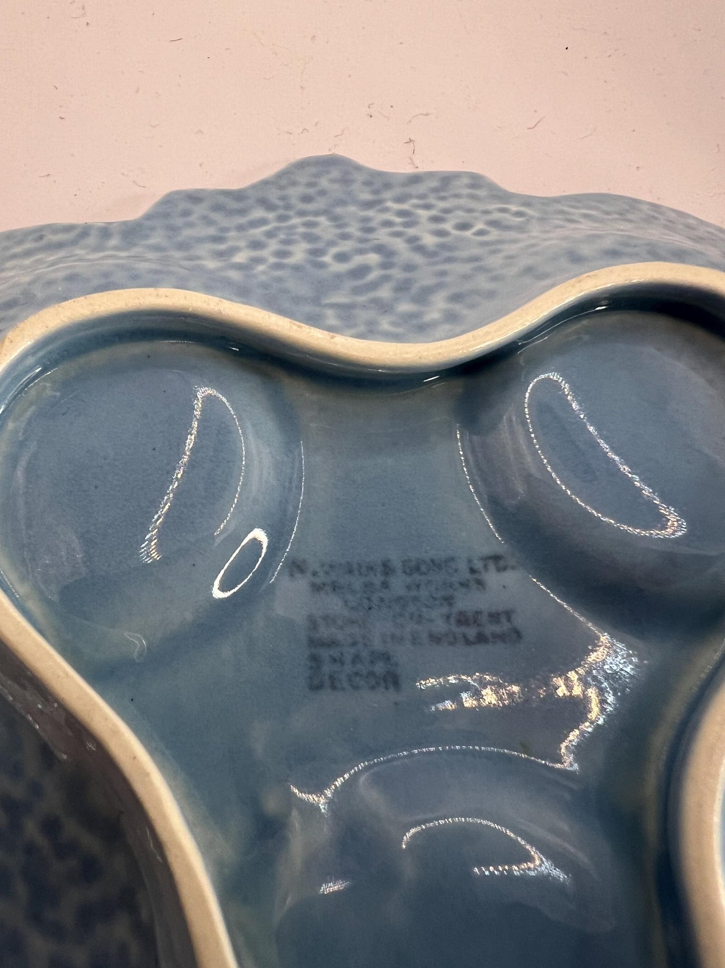 Melba Ware Blue & Pink Pottery Egg Cups Set. Late 1940’s