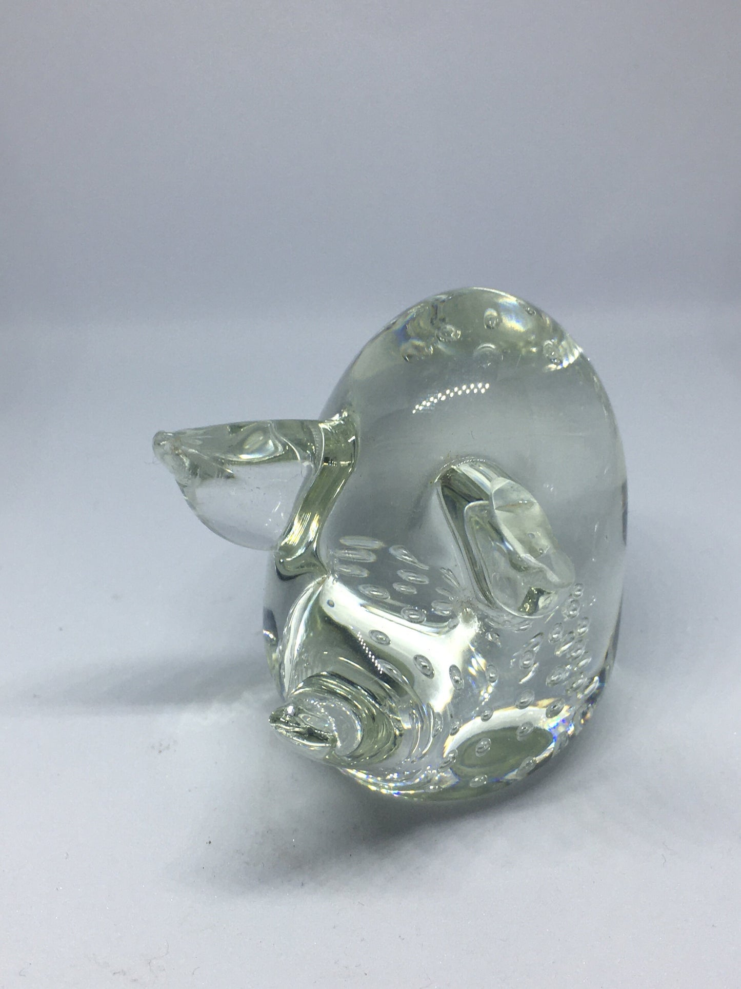 Handblown Glass Pig Figurine. Bullicante. Pig paperweight