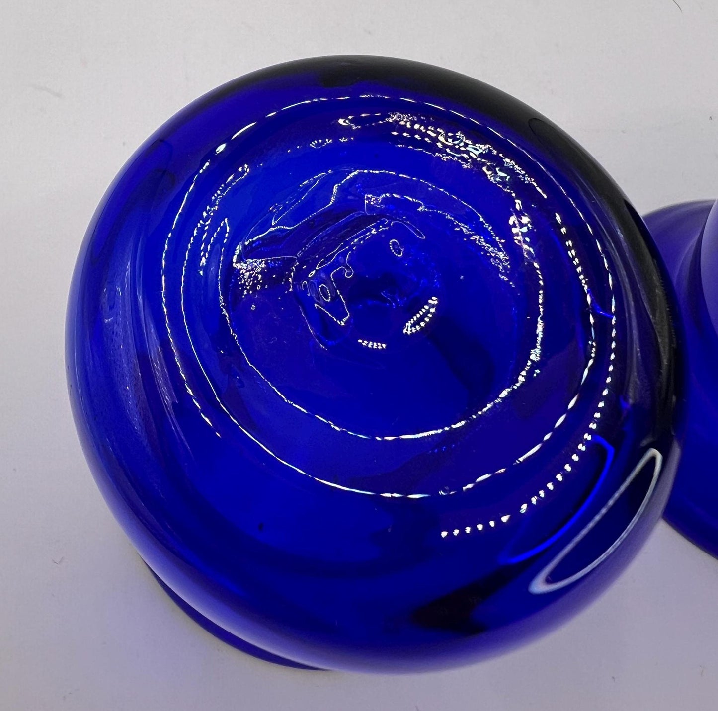 Hand blown cobalt blue studio glass bud posy vases.Scandinavian glass