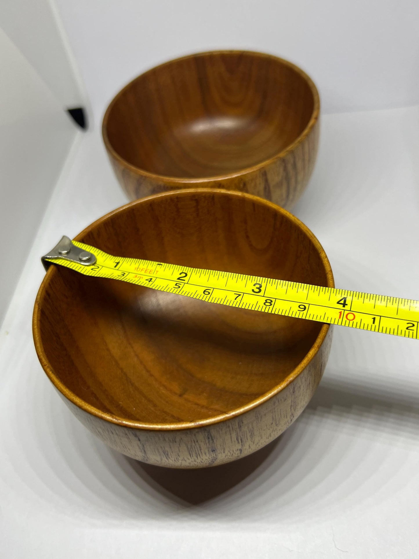 Vintage turned wood footed serving bowls.