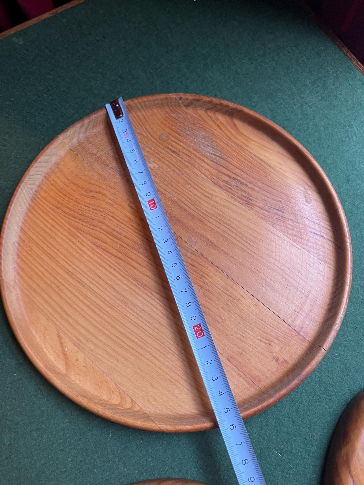 MCM wooden serving tray with 3 Yin Yang bowls. Monkey pod wooden trinket trays. Festive serving ware.