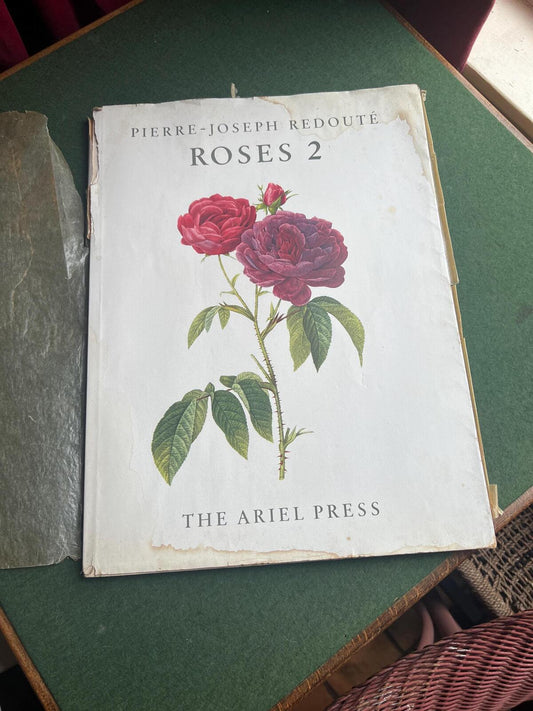 Vintage 1956 folio book Roses 2 by Pierre-Joseph Redouté. 24 floral prints. Flower lover gift. Gallery wall decor. Book collector gift.