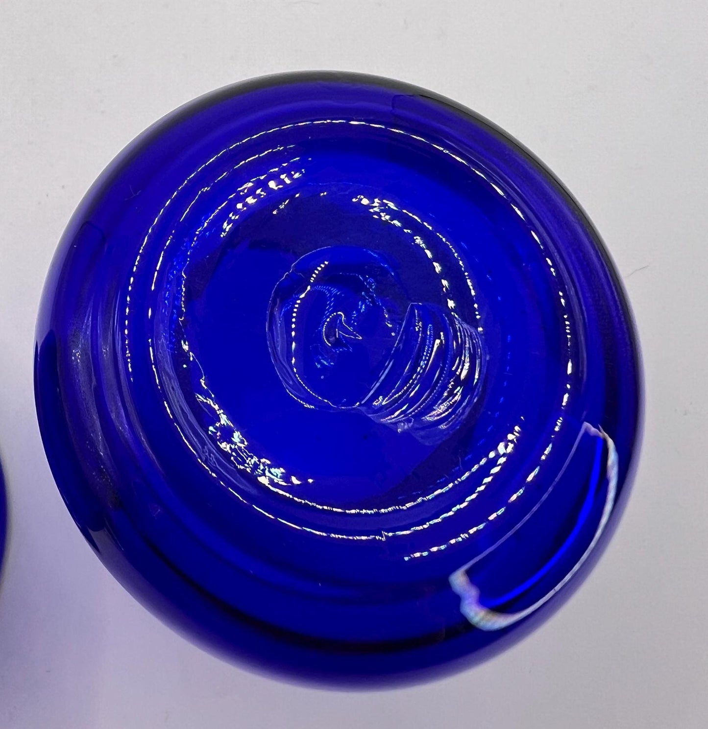 Hand blown cobalt blue studio glass bud posy vases.Scandinavian glass