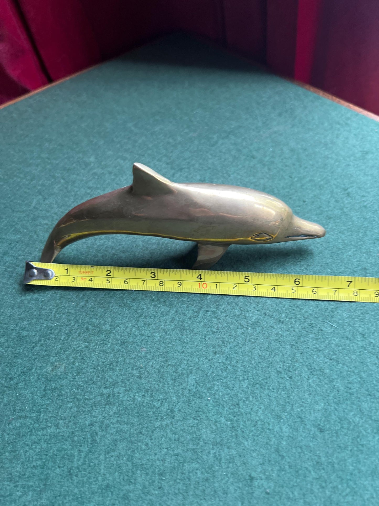 Vintage brass Dolphin figurine sculpture.