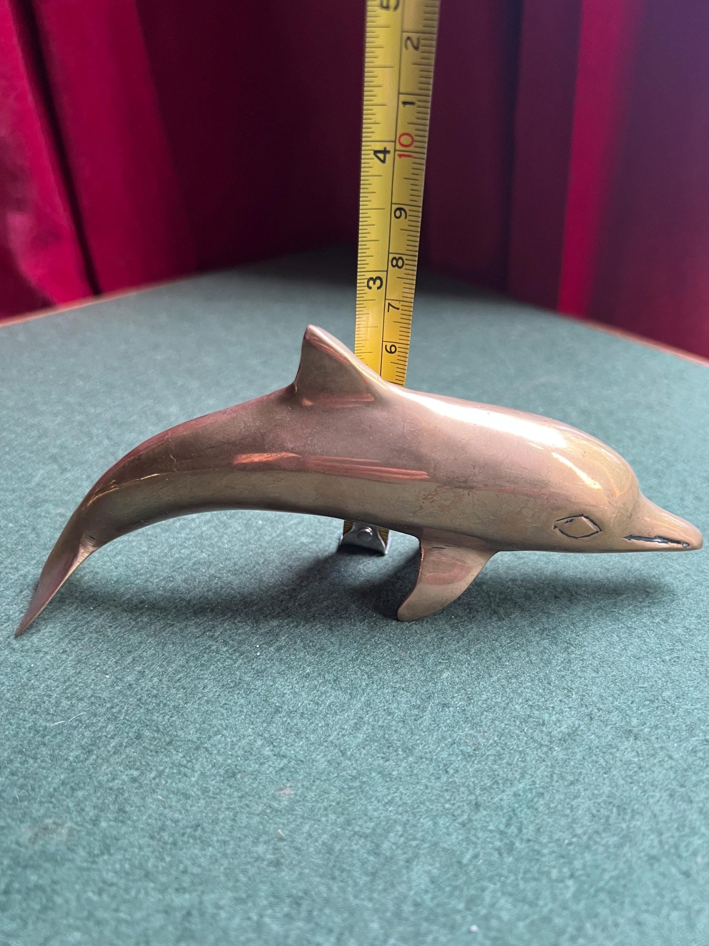 Vintage brass Dolphin figurine sculpture.