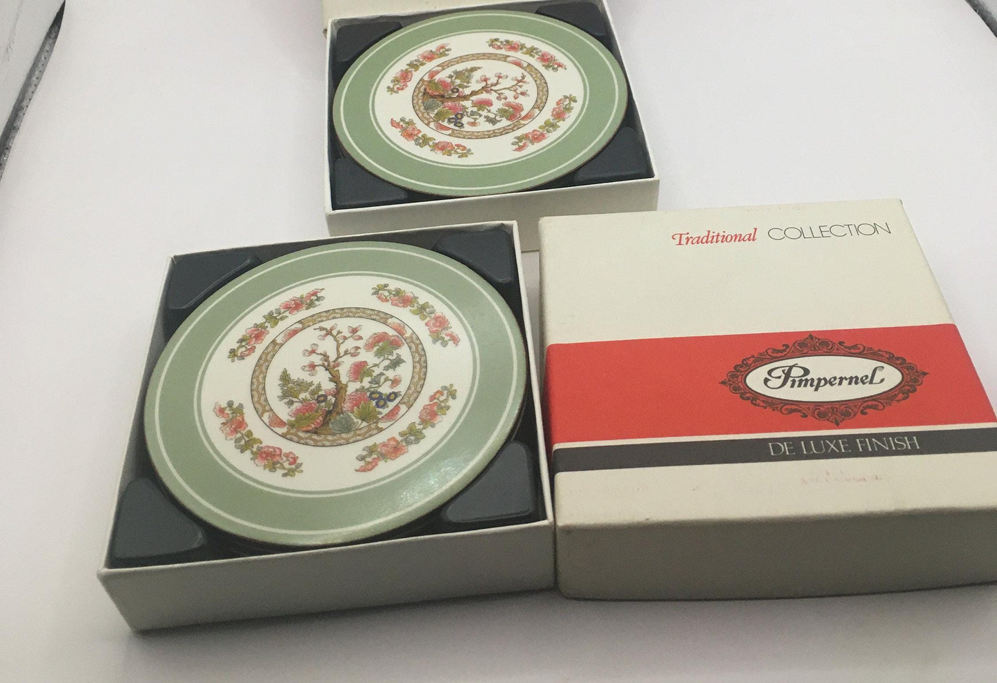 Set of 6 coasters. Vintage Pimpernel India Tree design coasters. Original box.