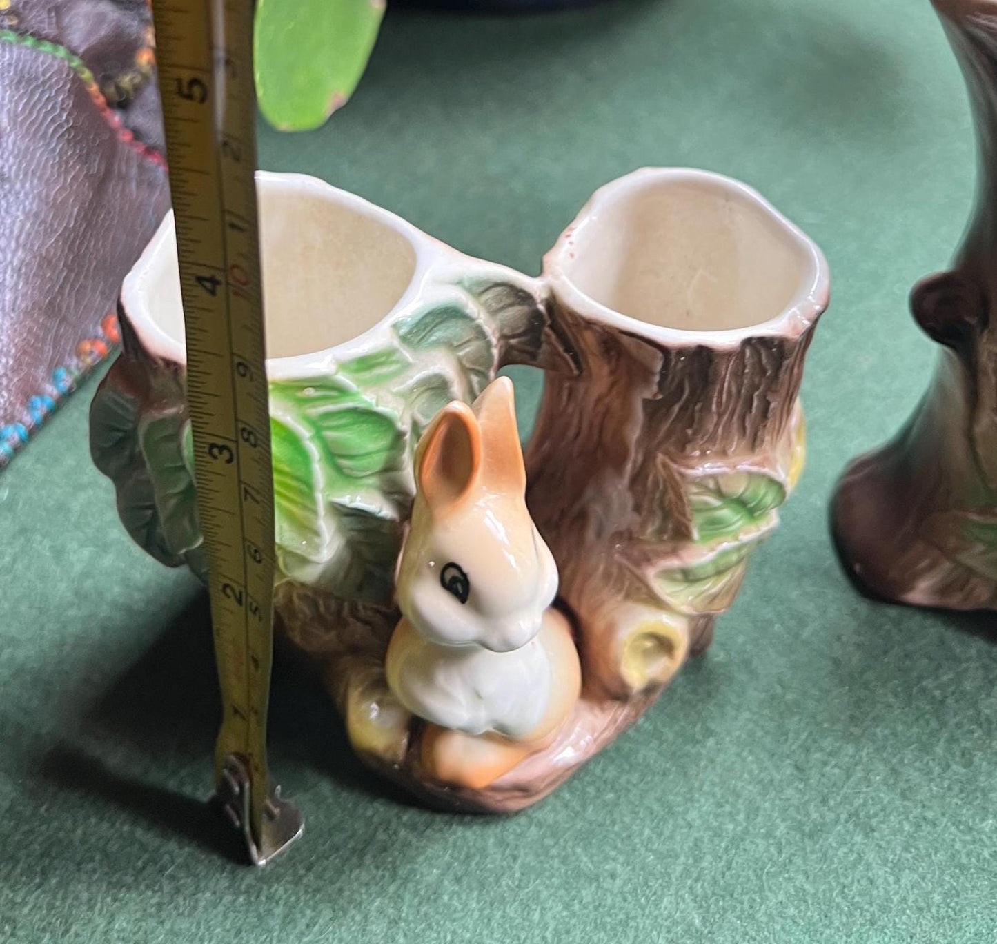 Vintage Hornsea posy vases. Fauna baby rabbit sitting by a tree stump Fauna Royal baby deer sitting by a tree stump.