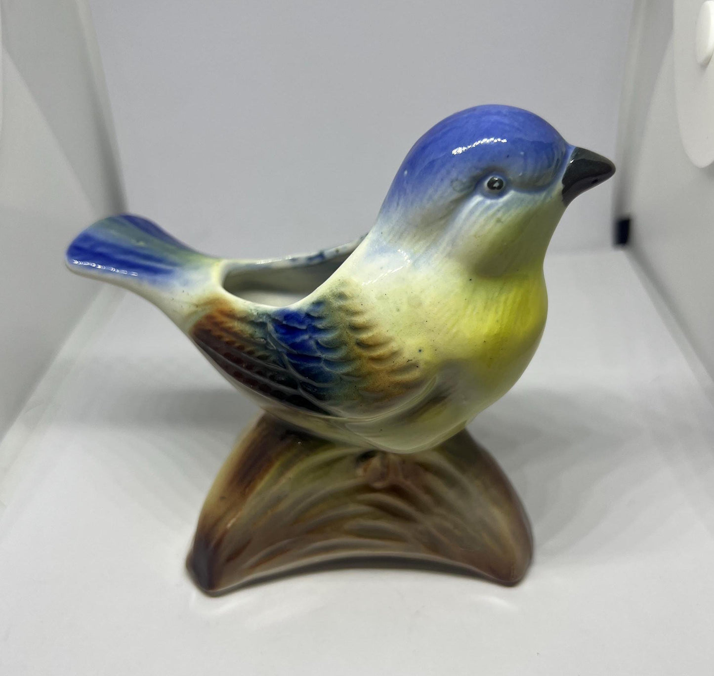 Quirky bluebird ceramic planter.