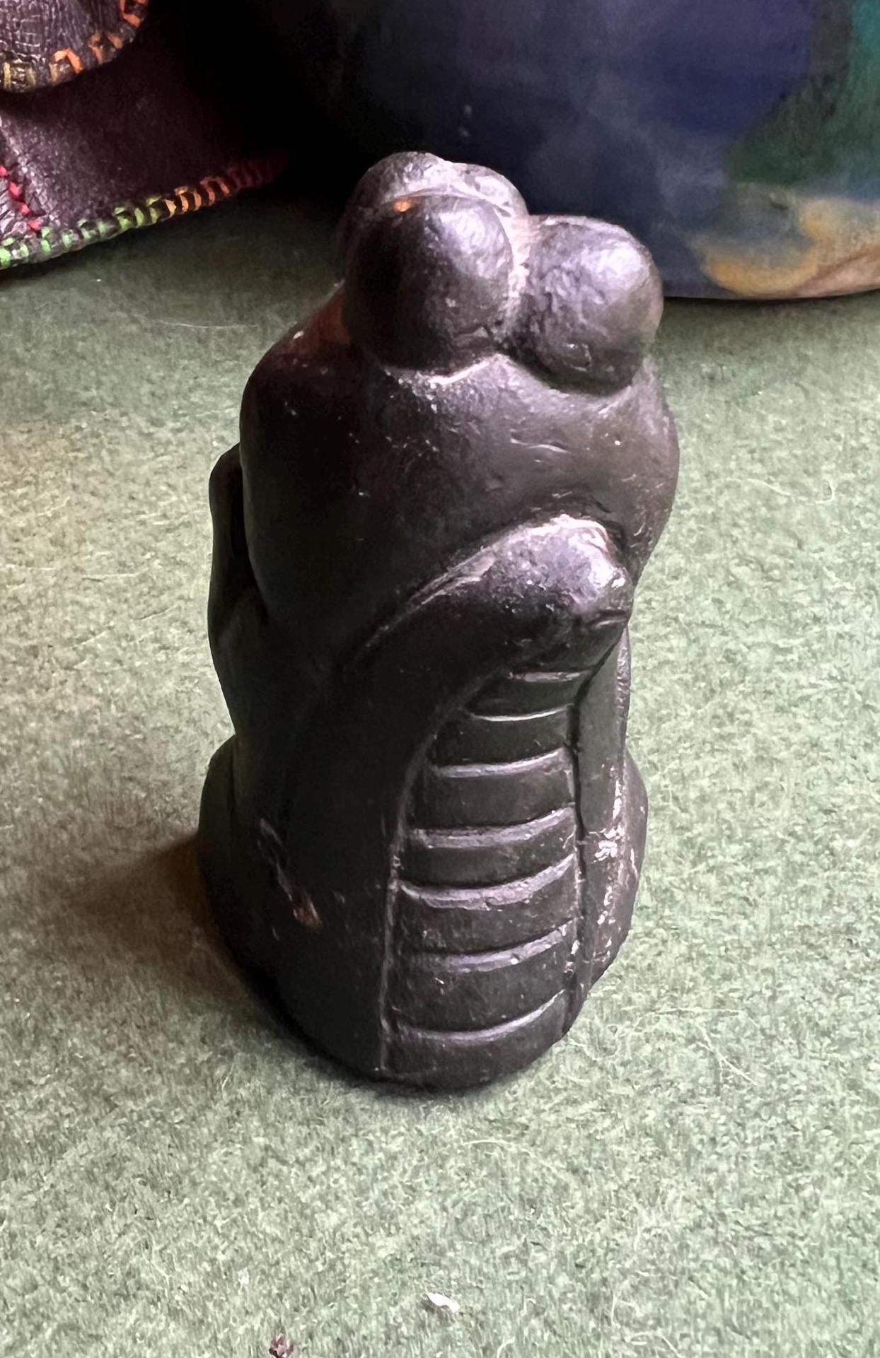 Cute crocodile figurine. Original sticker Hand crafted moulding using Welsh Slate.