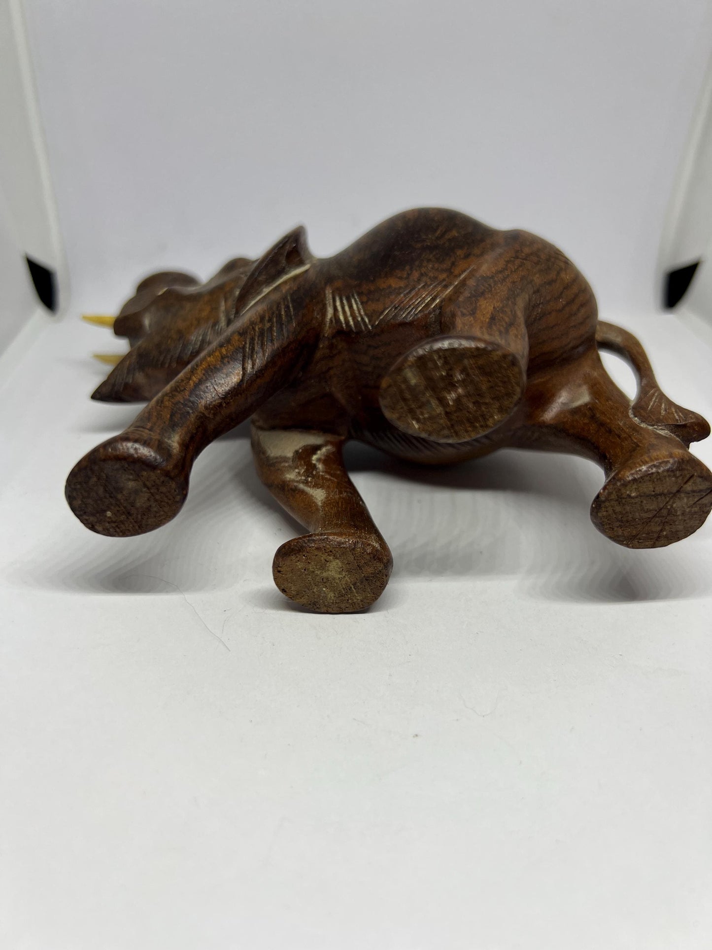 Hand carved Ironwood elephant sculpture.