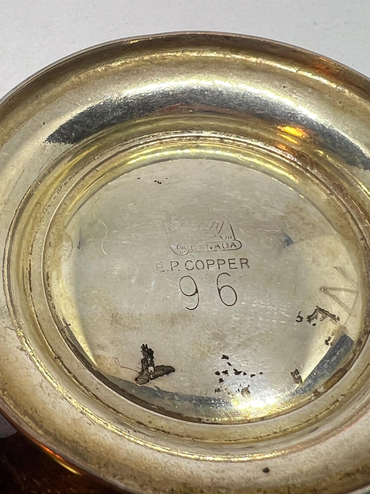 Vintage copper ashtray Stamped Canada EP Copper.