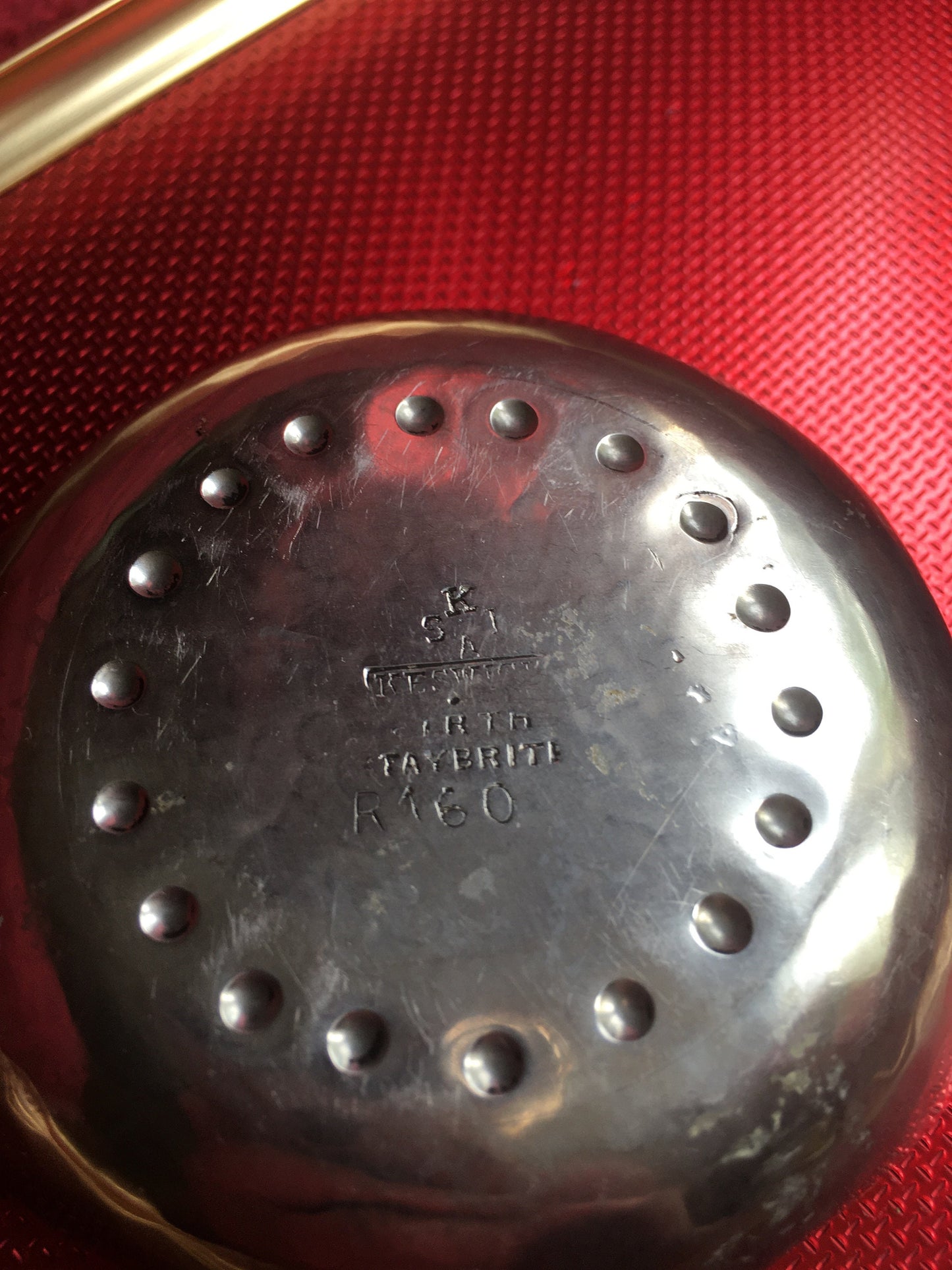 Staybrite trinket pin dish. Arts and Crafts movement key dish. Silver tone console. Stamped KSIA Hand beaten 1x Keswick 2x Borrowdale.