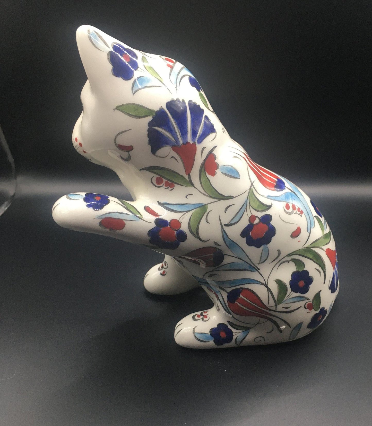 Decorative ceramic cat ornaments. Signed Hand Made Türkiye.