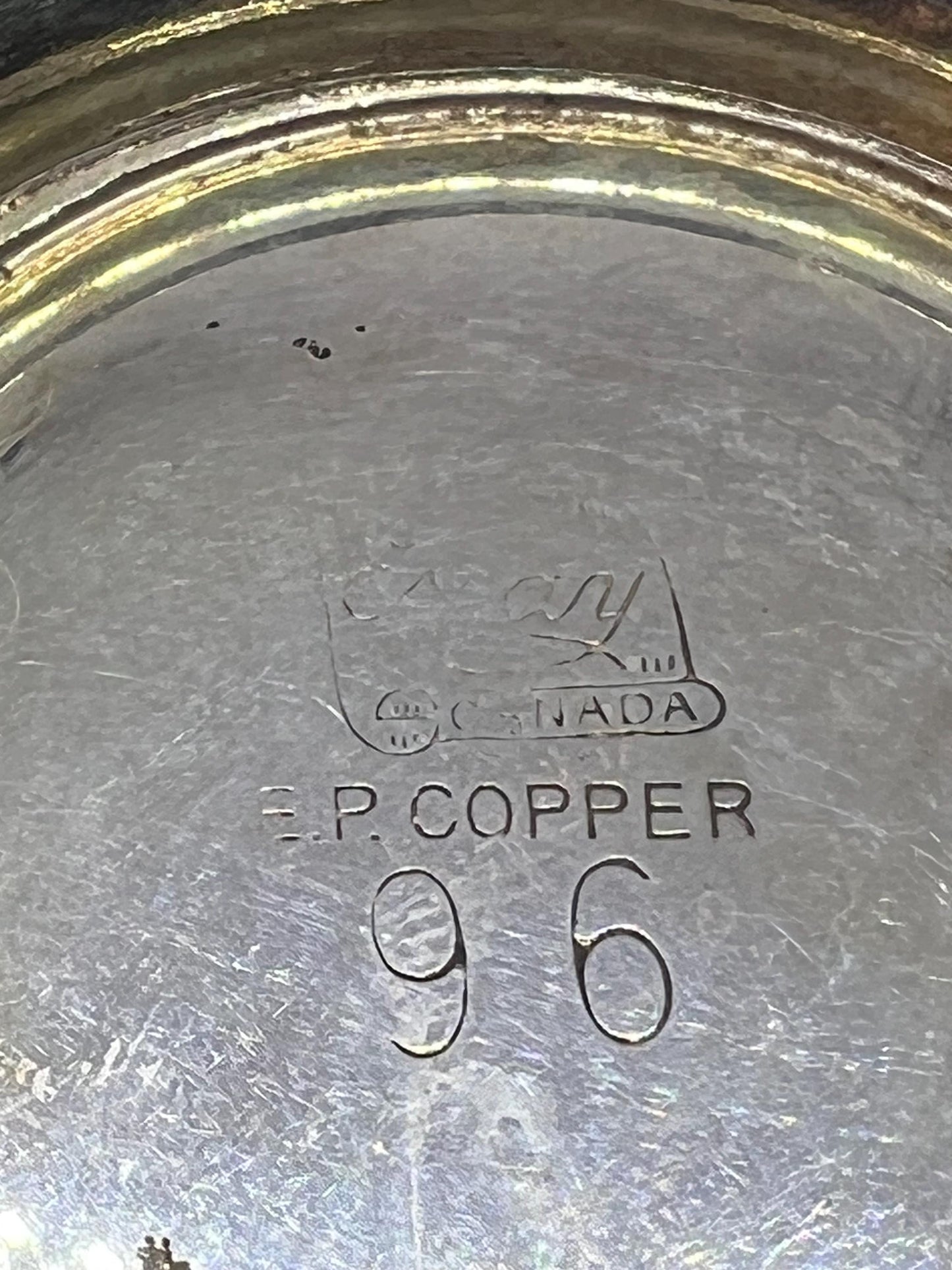 Vintage copper ashtray Stamped Canada EP Copper.