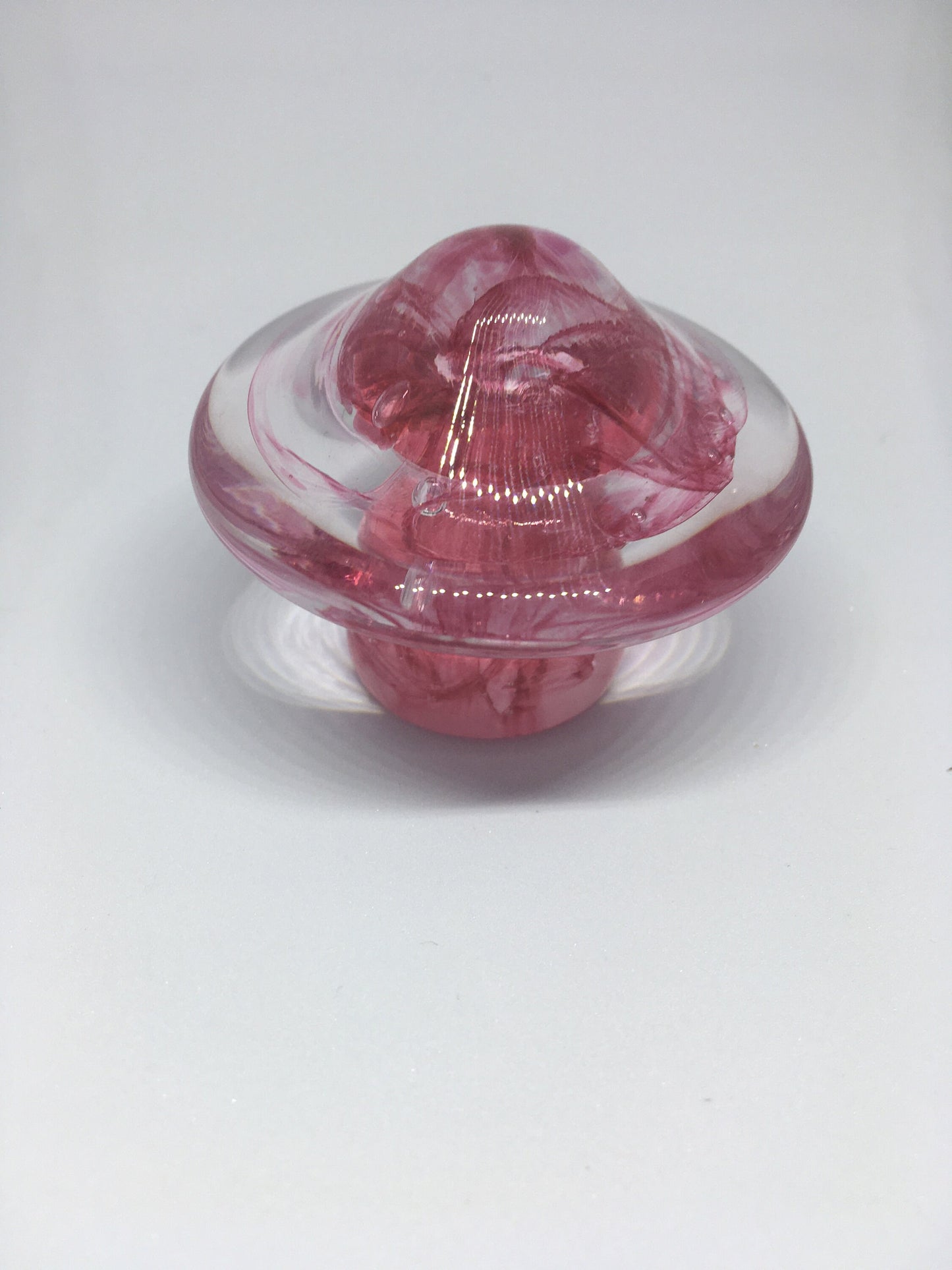 Art glass toadstool paperweight.