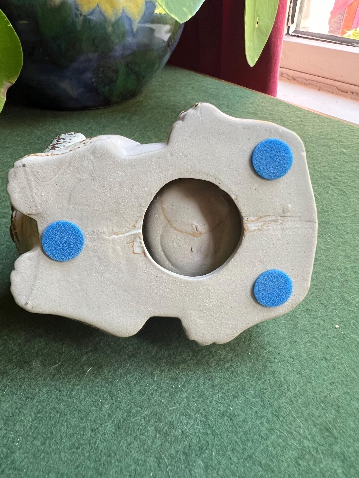 Quirky Lion tealight holder mini planter. Original 'Julietta' Sticker.