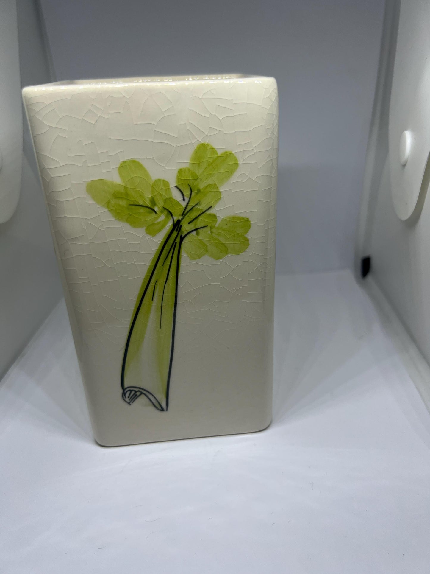 Retro Celery kitchen storage container. 1970s Toni Raymond celery holder.