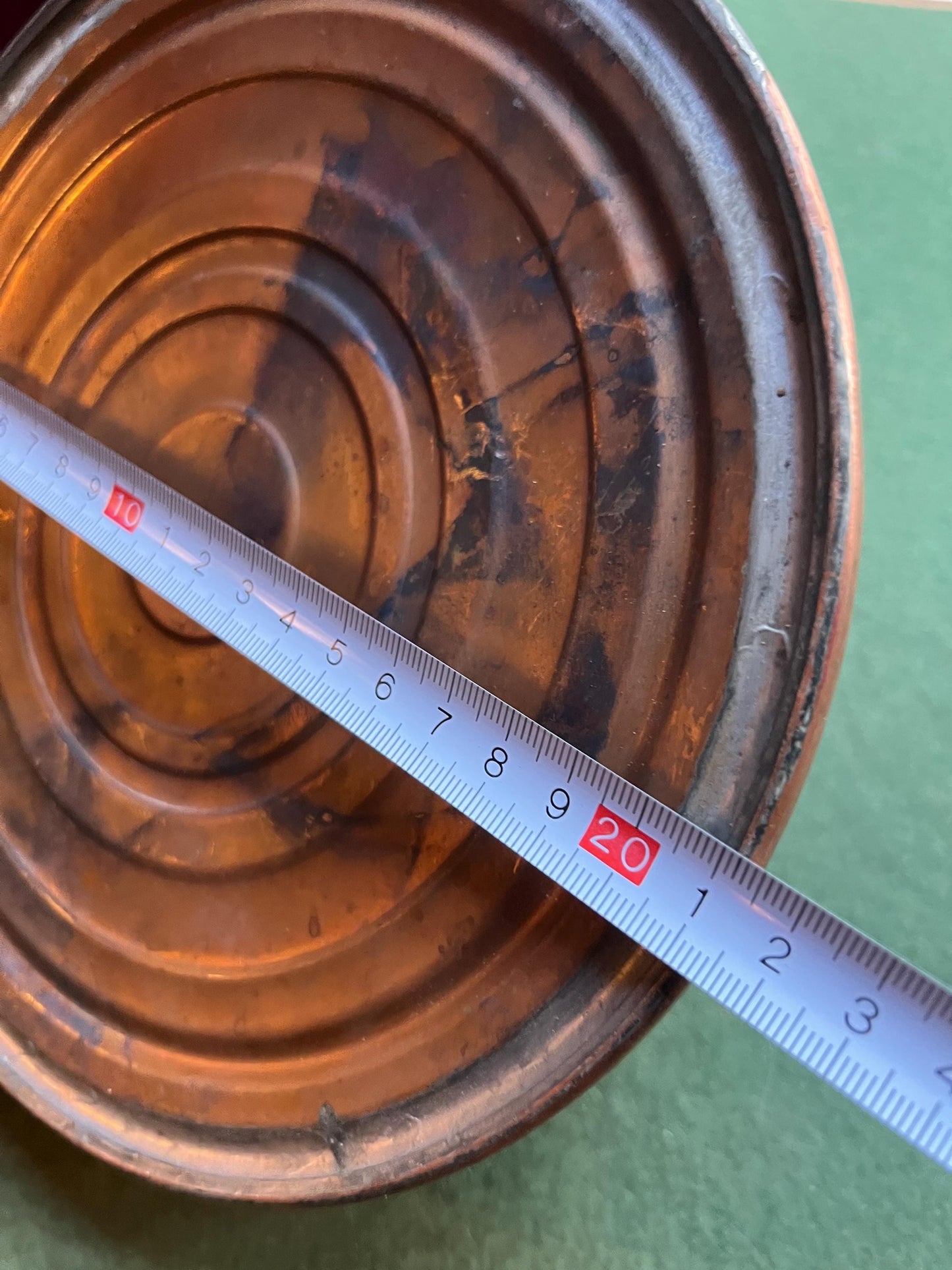 Antique copper bed warmer with screw top. Stamped Trade Mark Wafax.