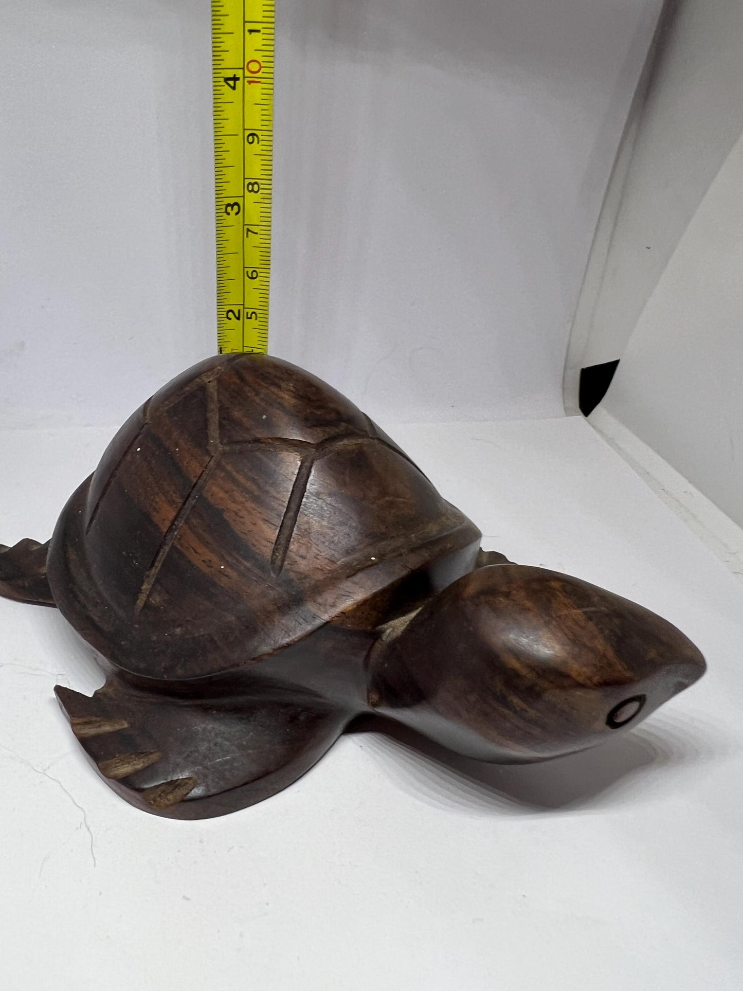 Vintage sea turtle sculpture Ironwood hand carved turtle. Quirky smiling turtle figurine. Animal lover gift. Gift for turtle lover.