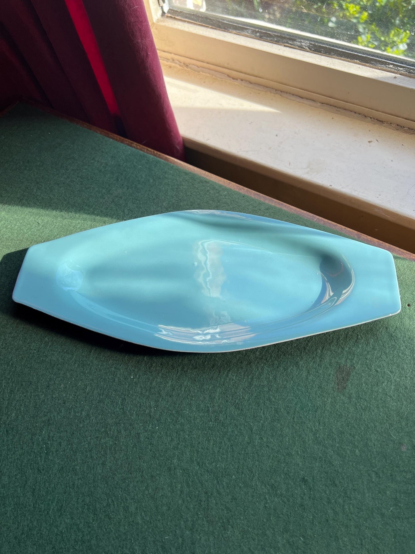 Poole Pottery Twintone Sky Blue  Narrow oval serving plate.