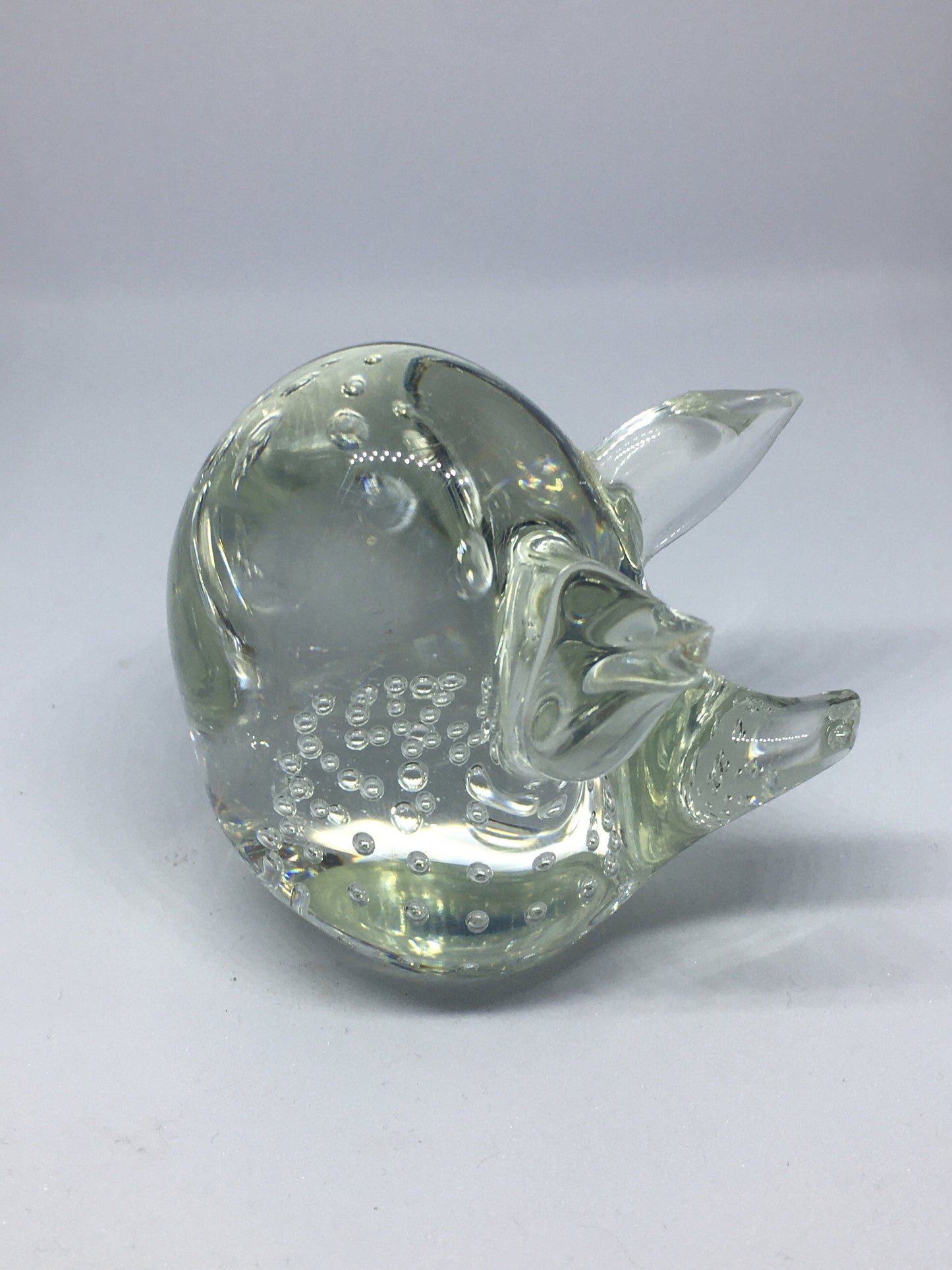 Handblown Glass Pig Figurine. Bullicante. Pig paperweight