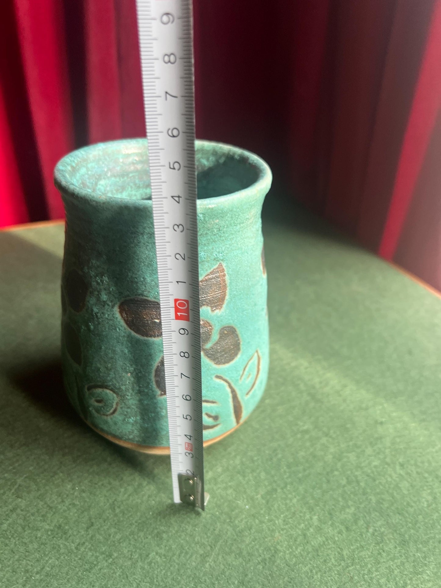 Studio Pottery Stoneware Vase Utensil holder. tamped to base FC C