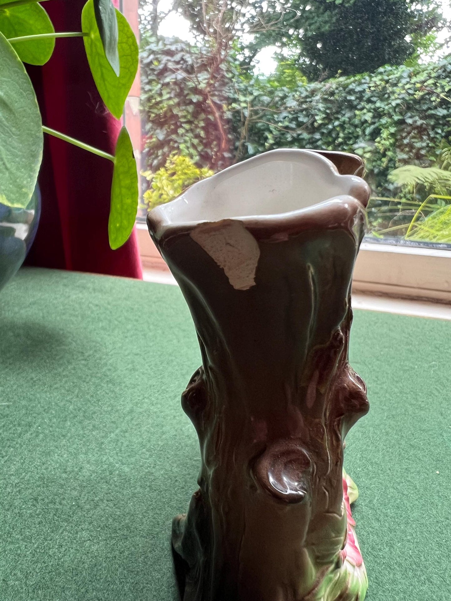 Vintage Hornsea posy vases. Fauna baby rabbit sitting by a tree stump Fauna Royal baby deer sitting by a tree stump.
